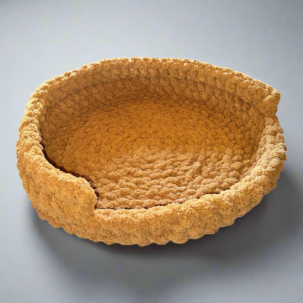 Handmade Tight-Knit Chunky Round Large Pet Bed