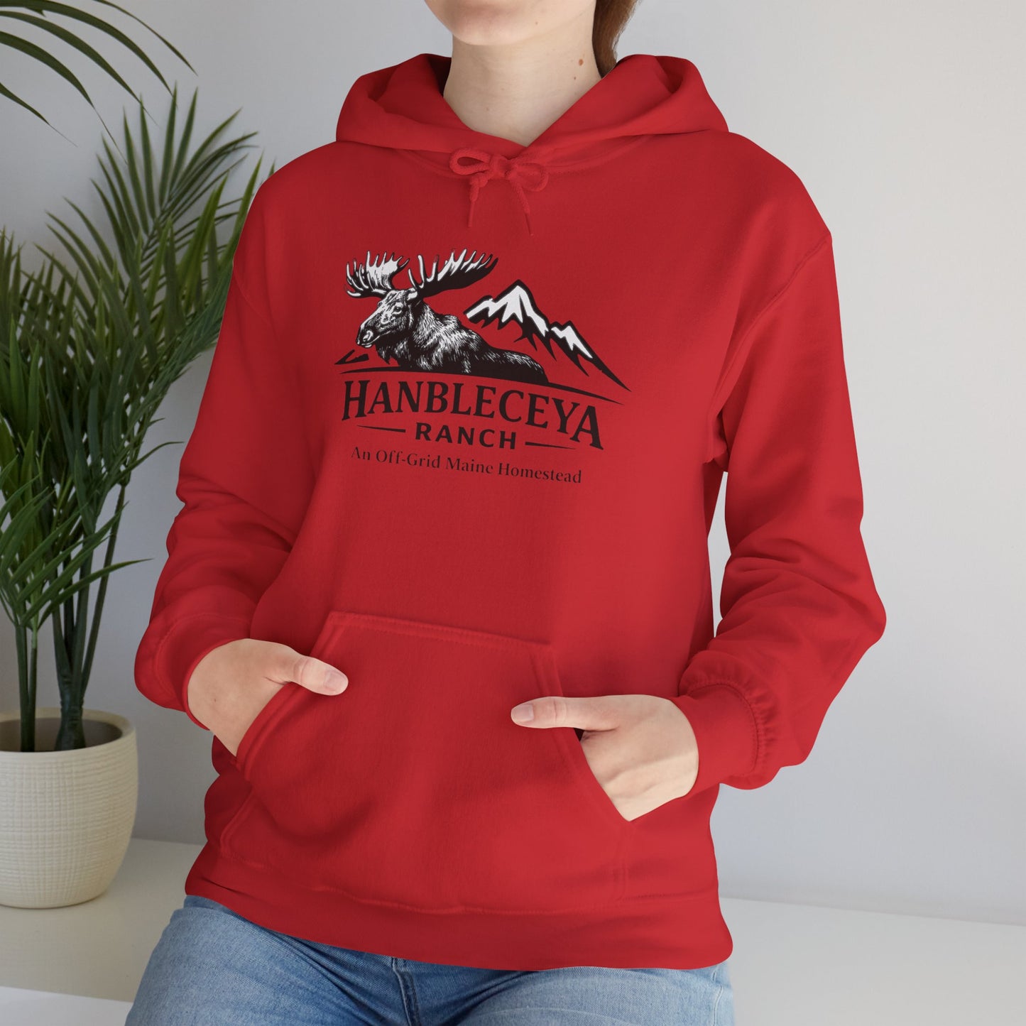 Hanbleceya Ranch Hoodie – Vintage Moose & Mountain Logo Sweatshirt