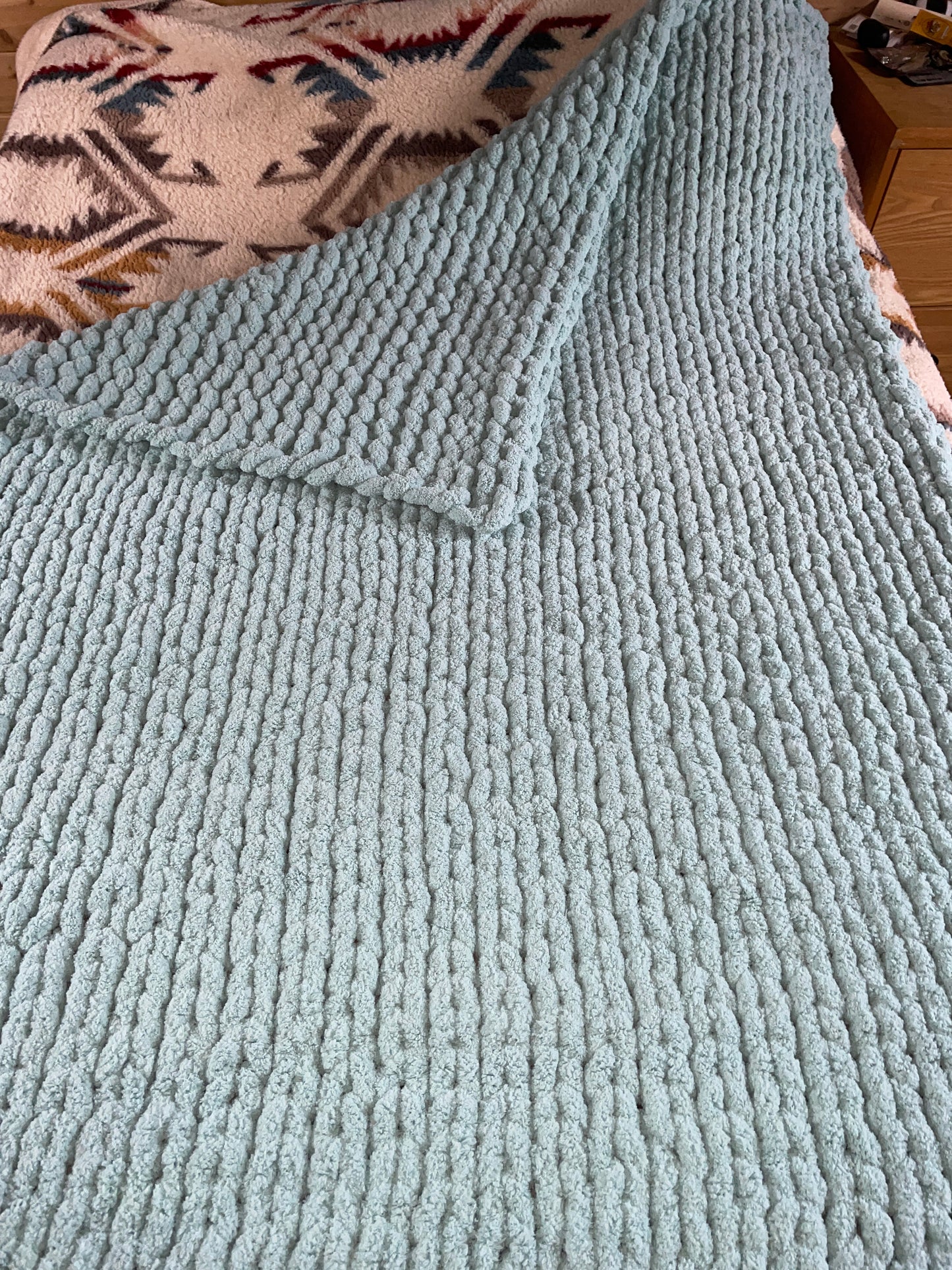 Handmade Custom Throw 45" x 60" Tight-Knit Chunky Blanket