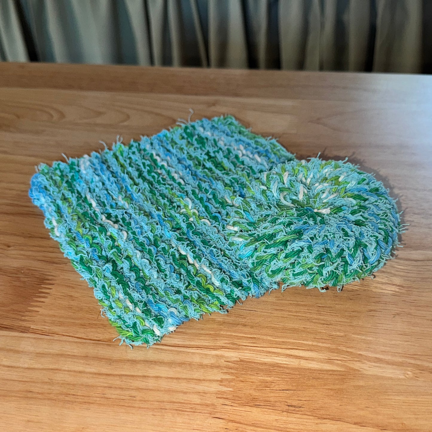 Emerald and Caribbean Scrubbie & Dishcloth