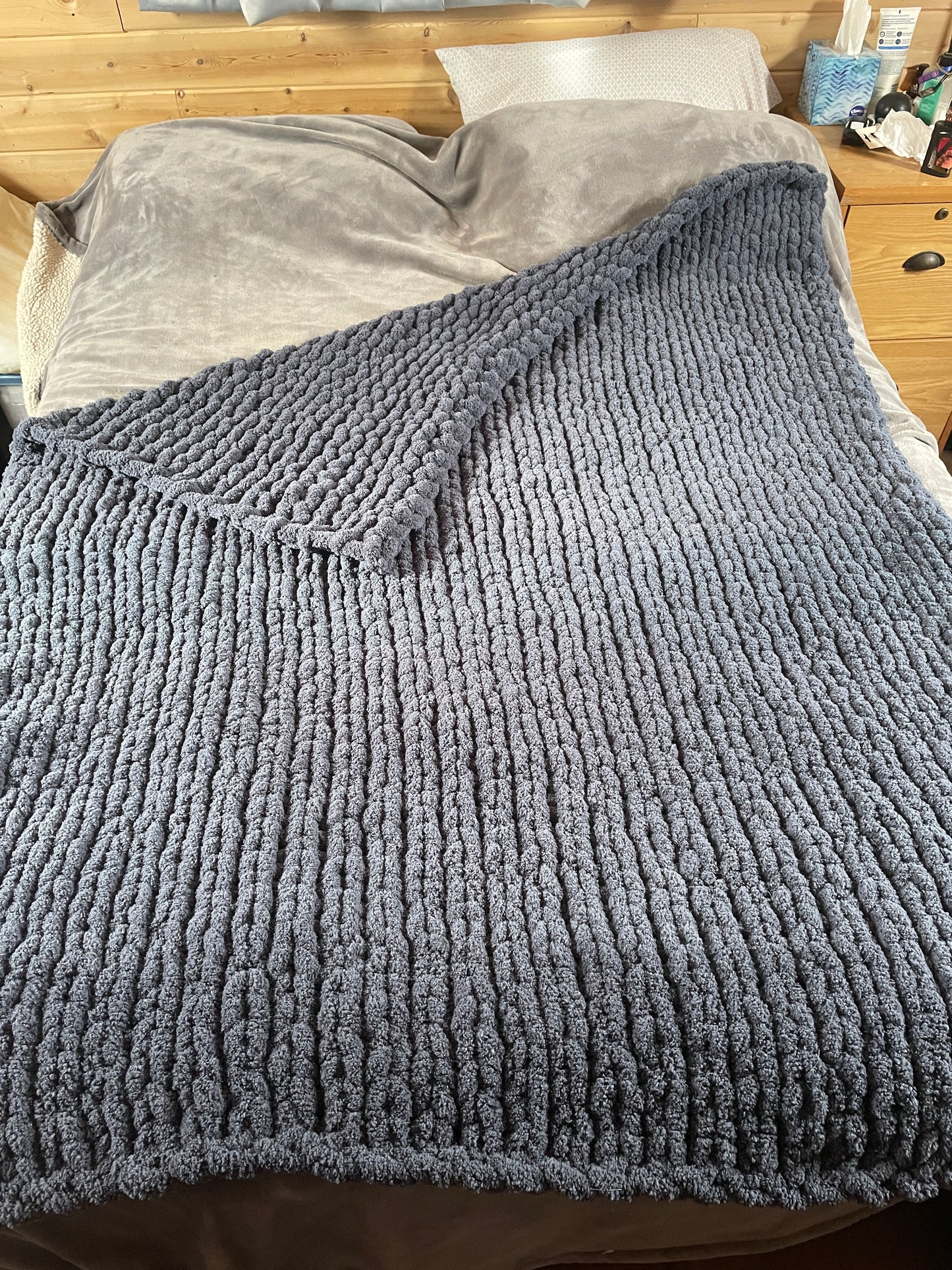 Handmade Custom Throw 45" x 60" Tight-Knit Chunky Blanket