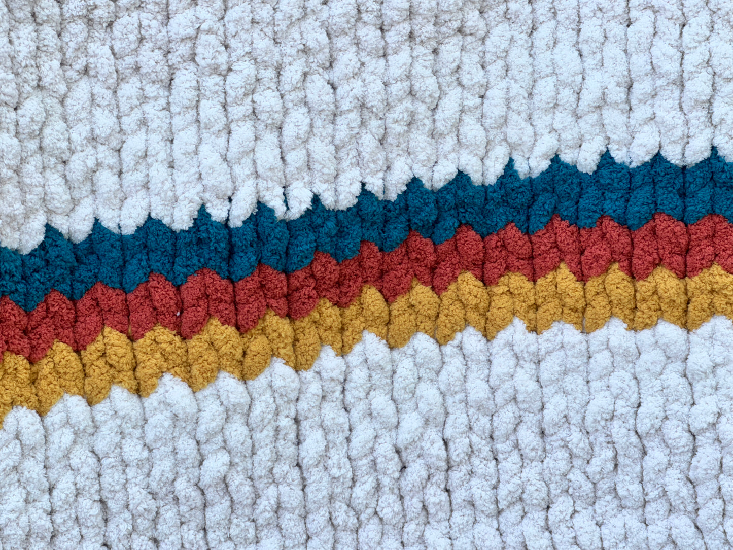 Handmade Maine Sunset Tight-Knit Chunky Throw Blanket ~45" x 60"