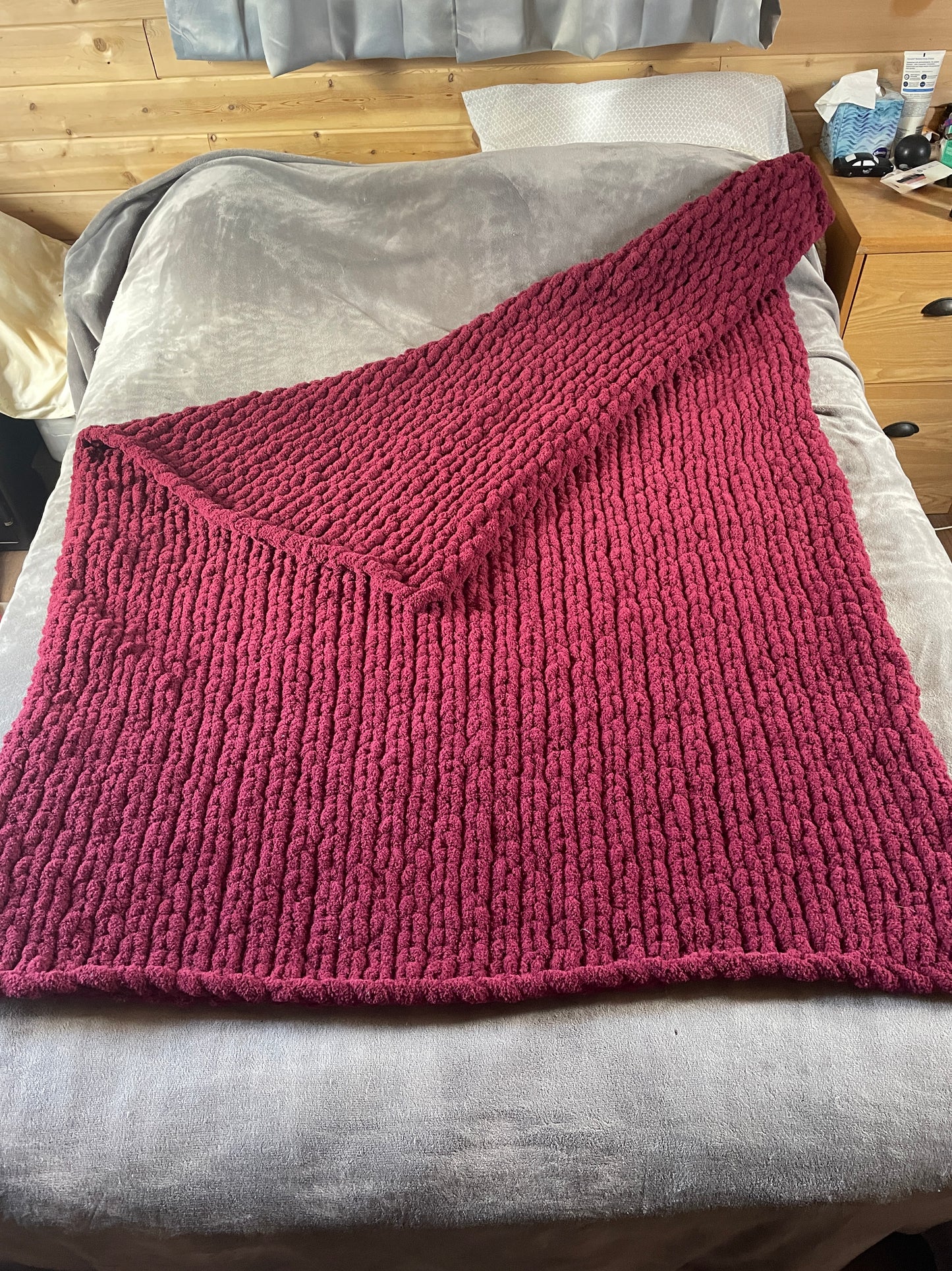 Handmade Custom Throw 45" x 60" Tight-Knit Chunky Blanket