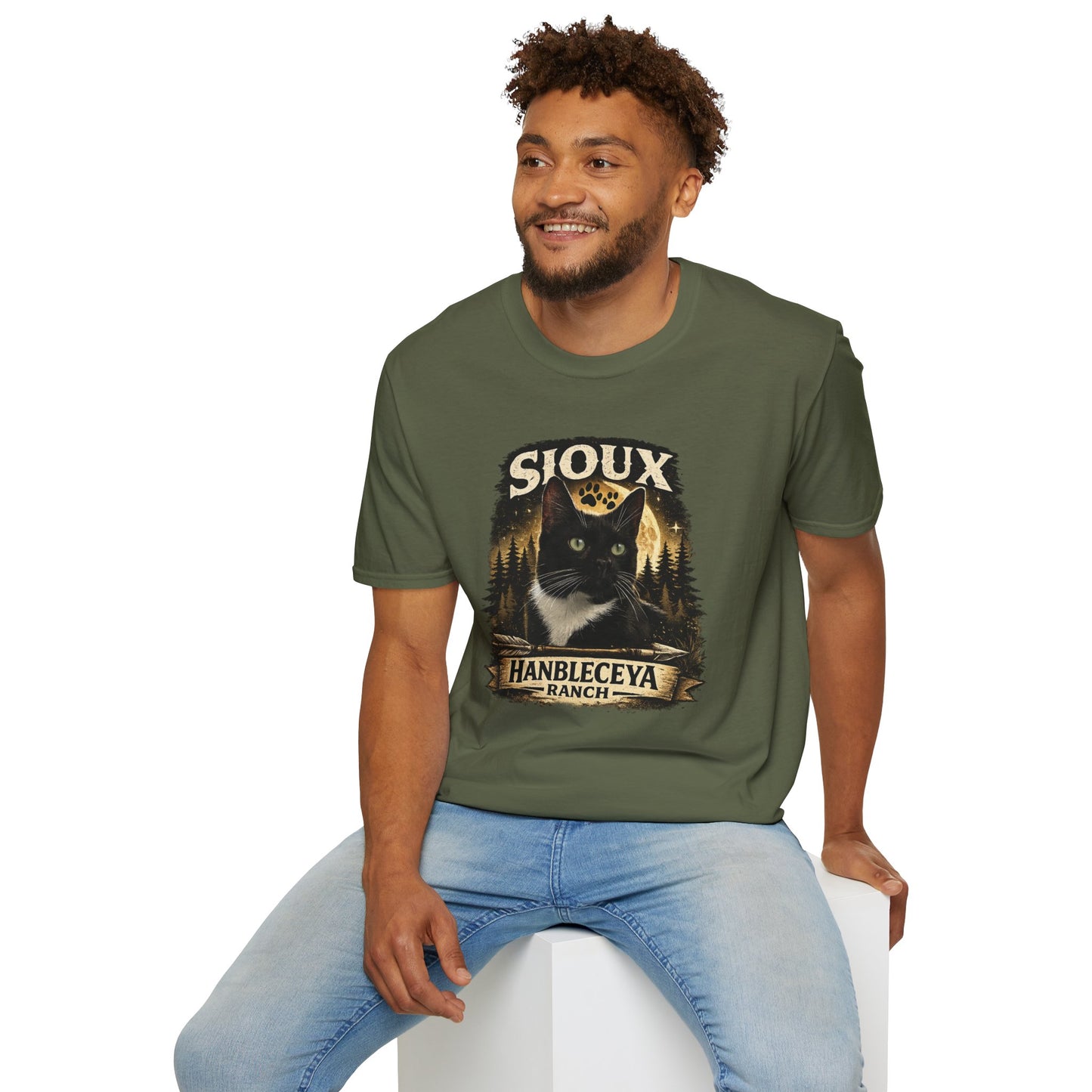 Sioux Blackout Ranch T-Shirt — Vintage Forest Graphic Tee