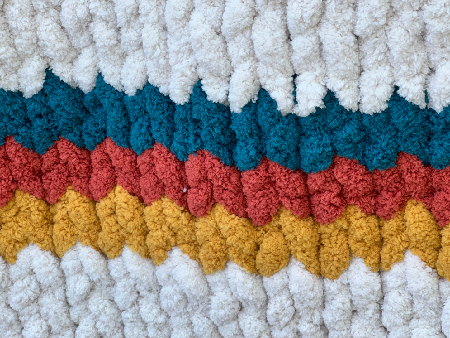 Handmade Maine Sunset Tight-Knit Chunky Throw Blanket ~45" x 60"