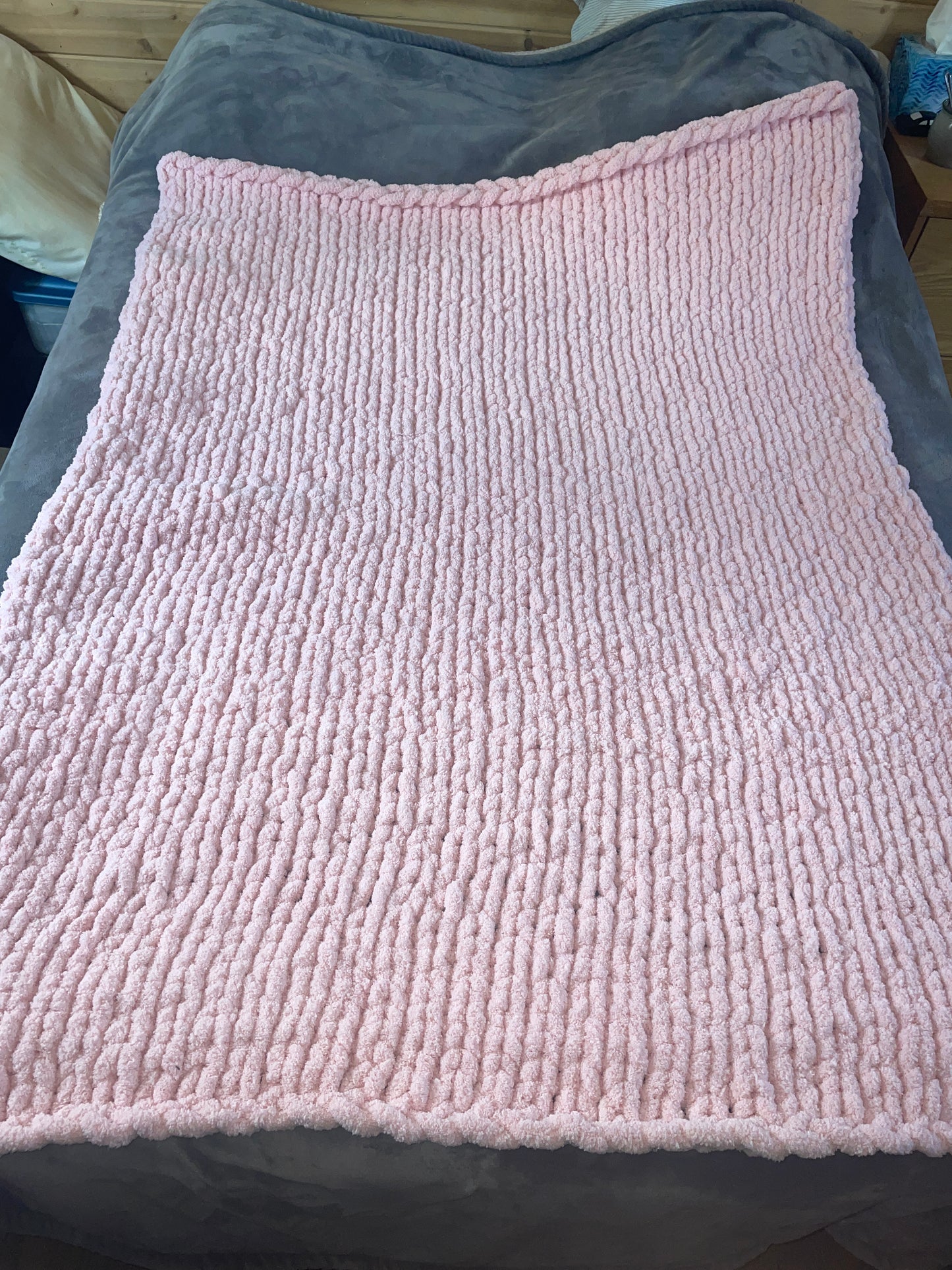 Handmade Custom Throw 45" x 60" Tight-Knit Chunky Blanket