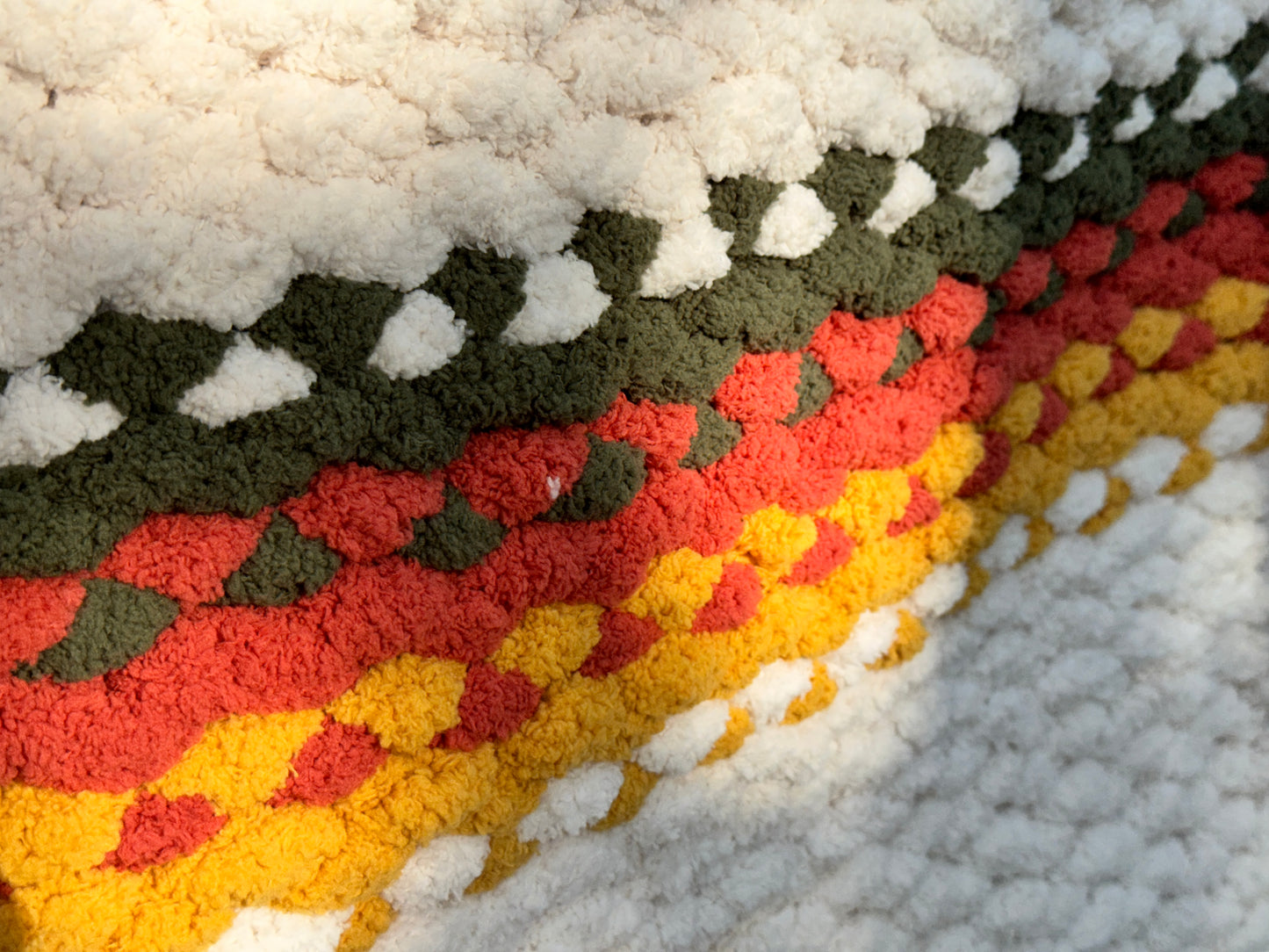 Handmade Maine Fall Tight-Knit Chunky Throw Blanket ~45" x 60"