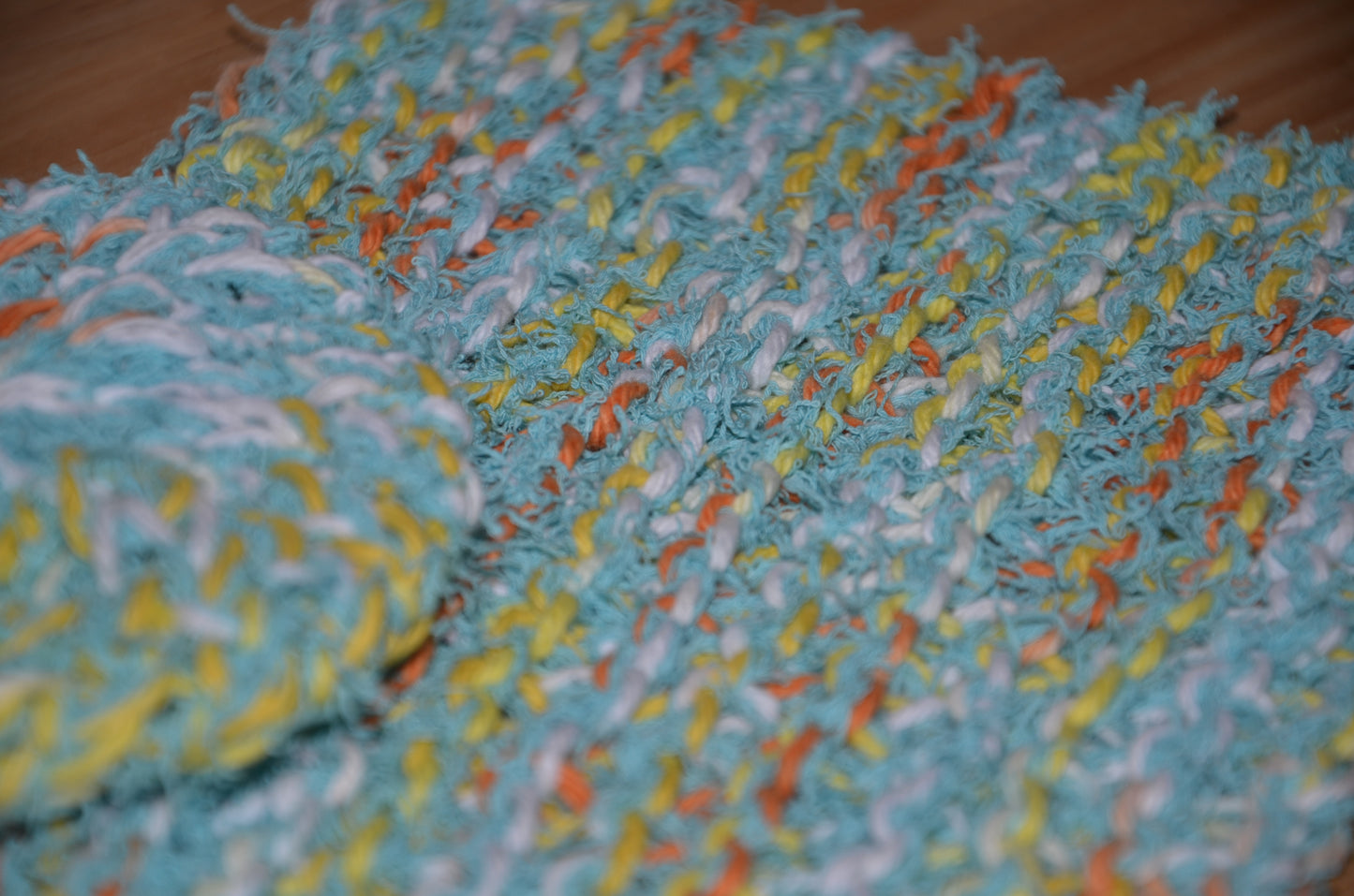 Creamsicle and Caribbean Scrubbie & Dishcloth