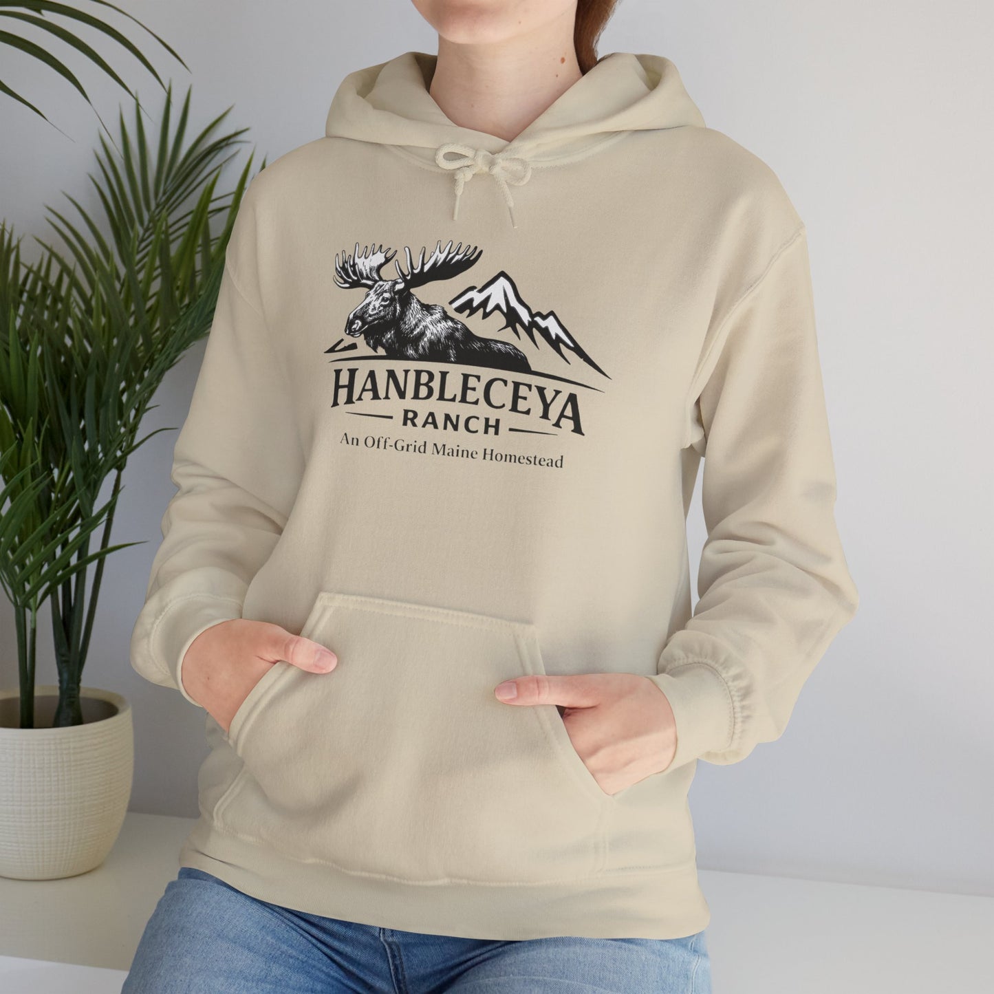 Hanbleceya Ranch Hoodie – Vintage Moose & Mountain Logo Sweatshirt