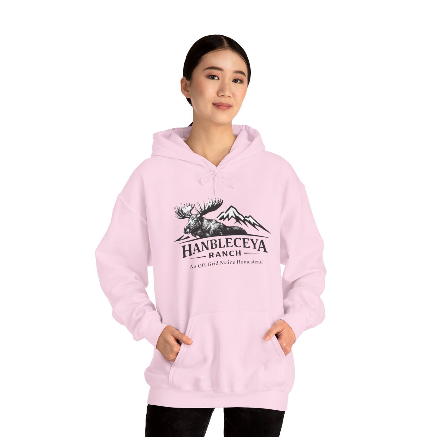 Hanbleceya Ranch Hoodie – Vintage Moose & Mountain Logo Sweatshirt
