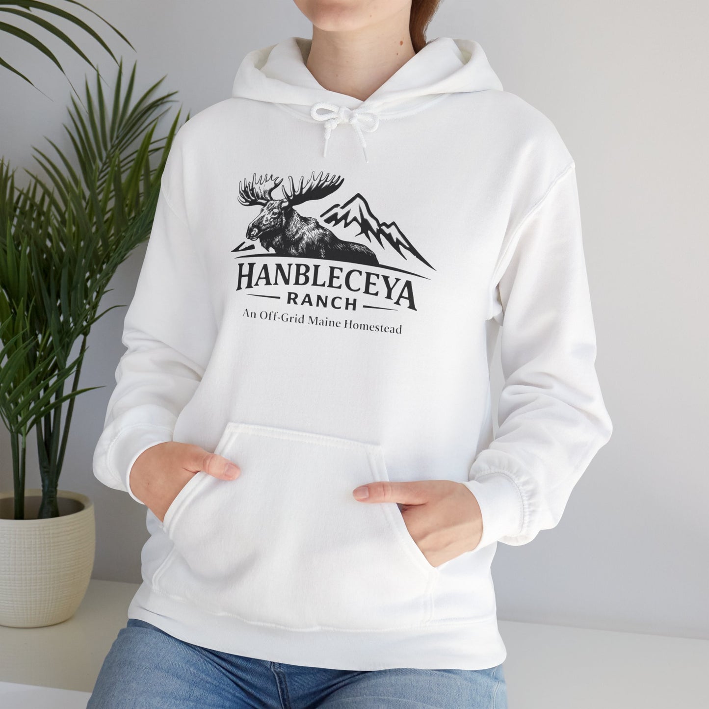 Hanbleceya Ranch Hoodie – Vintage Moose & Mountain Logo Sweatshirt