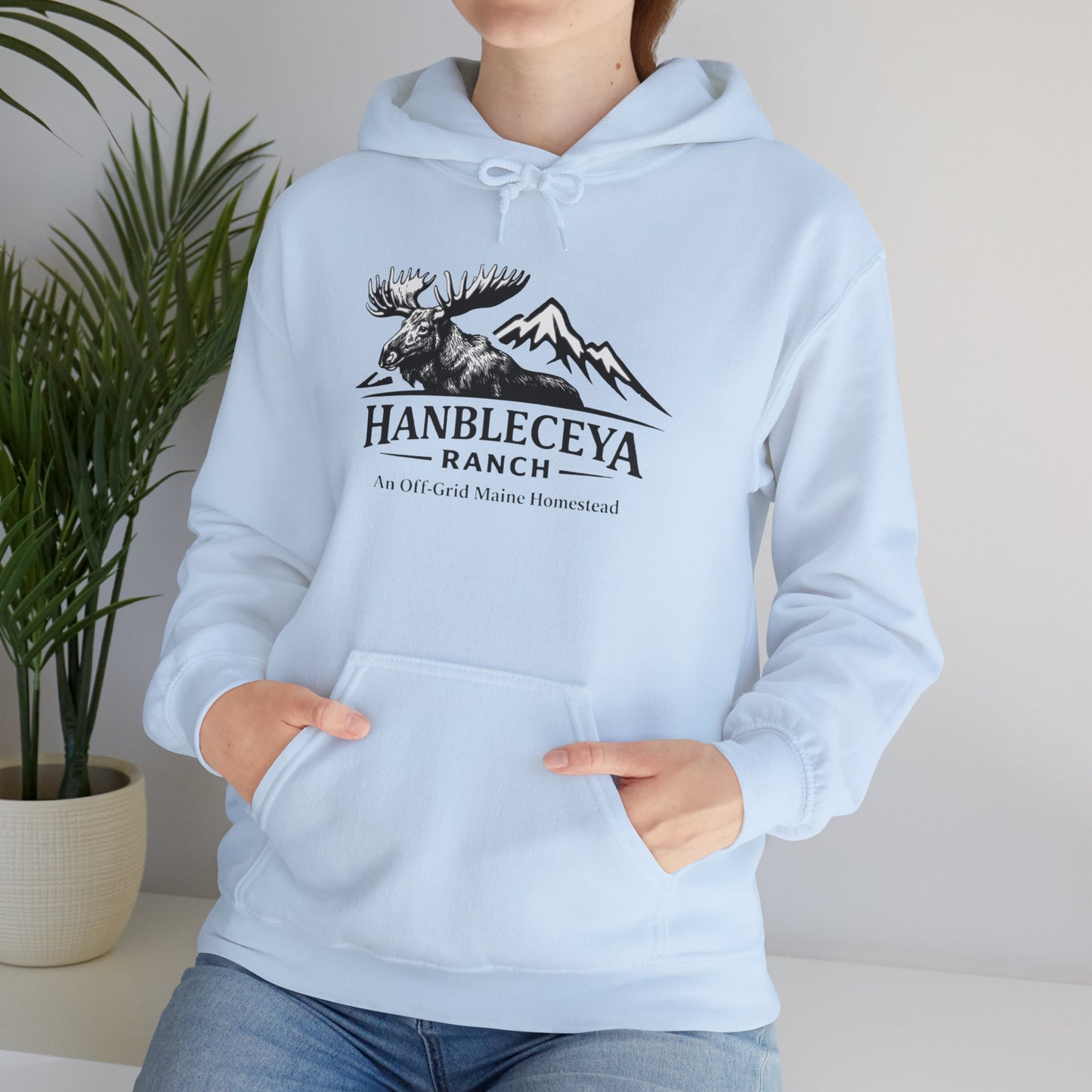 Hanbleceya Ranch Hoodie – Vintage Moose & Mountain Logo Sweatshirt