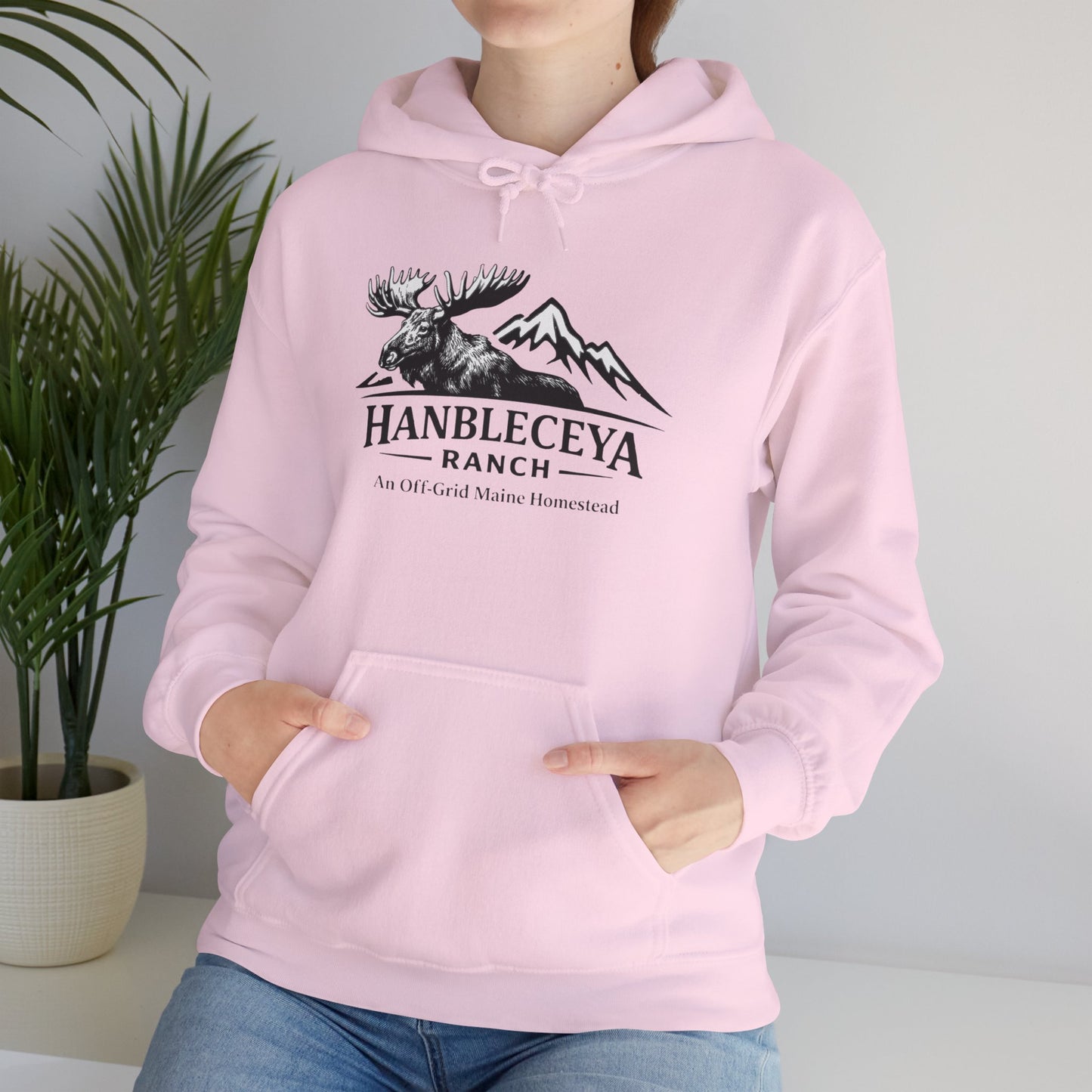 Hanbleceya Ranch Hoodie – Vintage Moose & Mountain Logo Sweatshirt