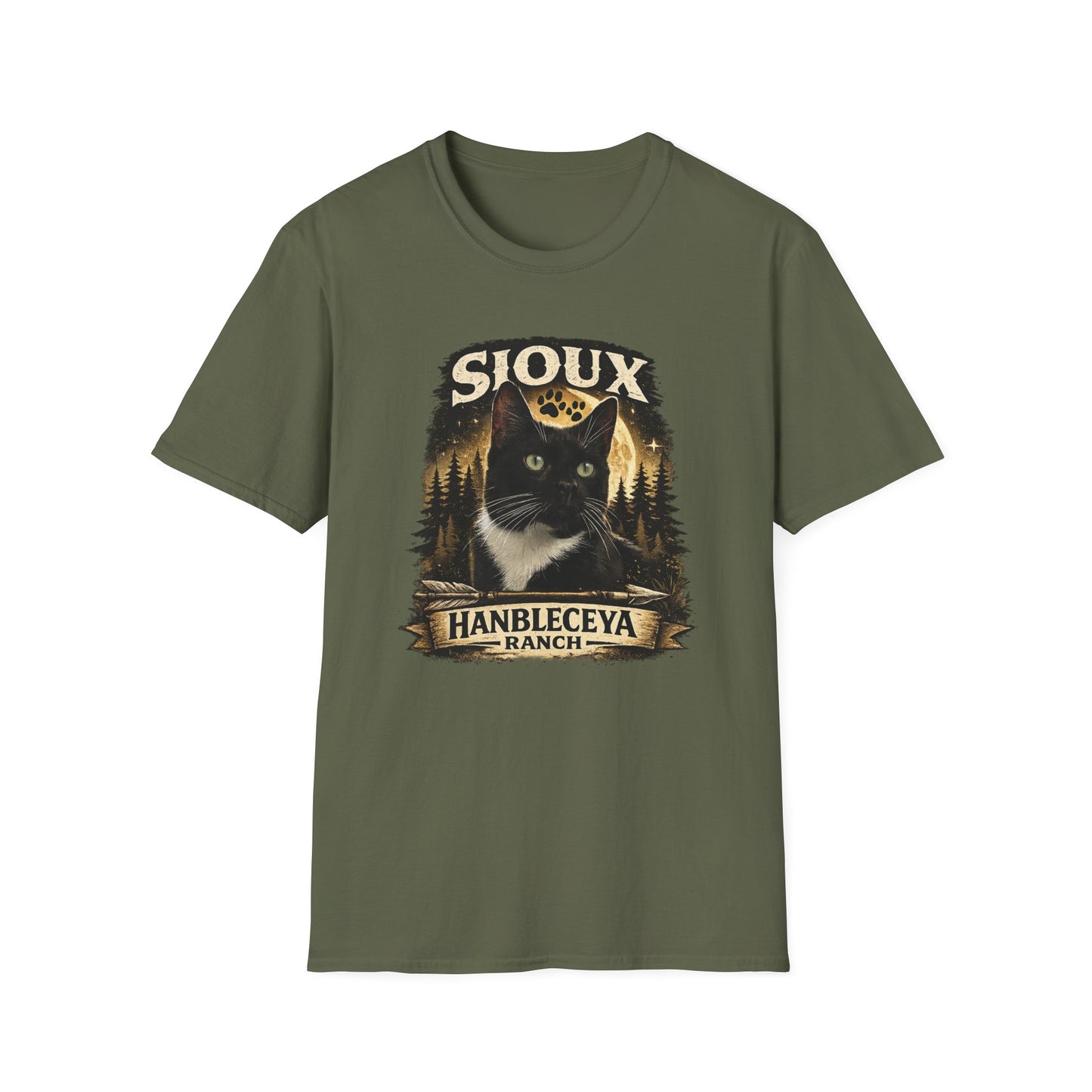Sioux Blackout Ranch T-Shirt — Vintage Forest Graphic Tee