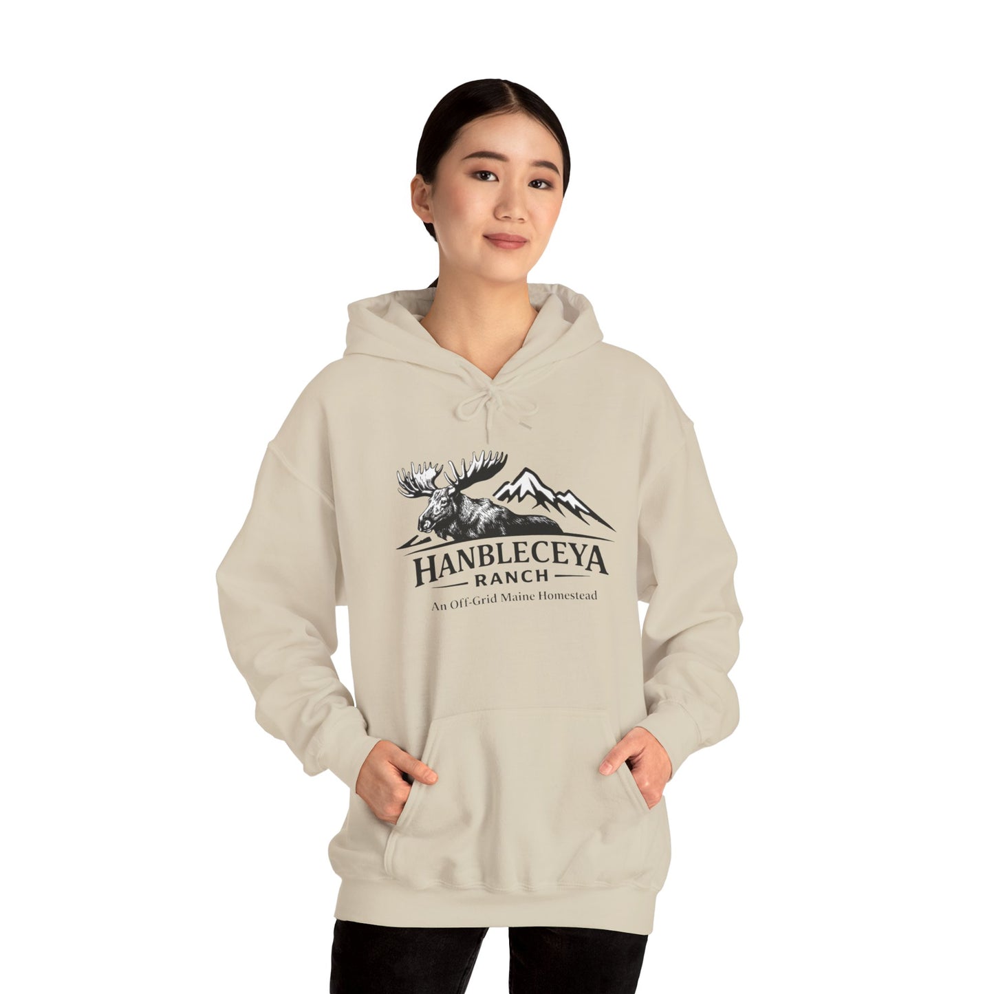 Hanbleceya Ranch Hoodie – Vintage Moose & Mountain Logo Sweatshirt