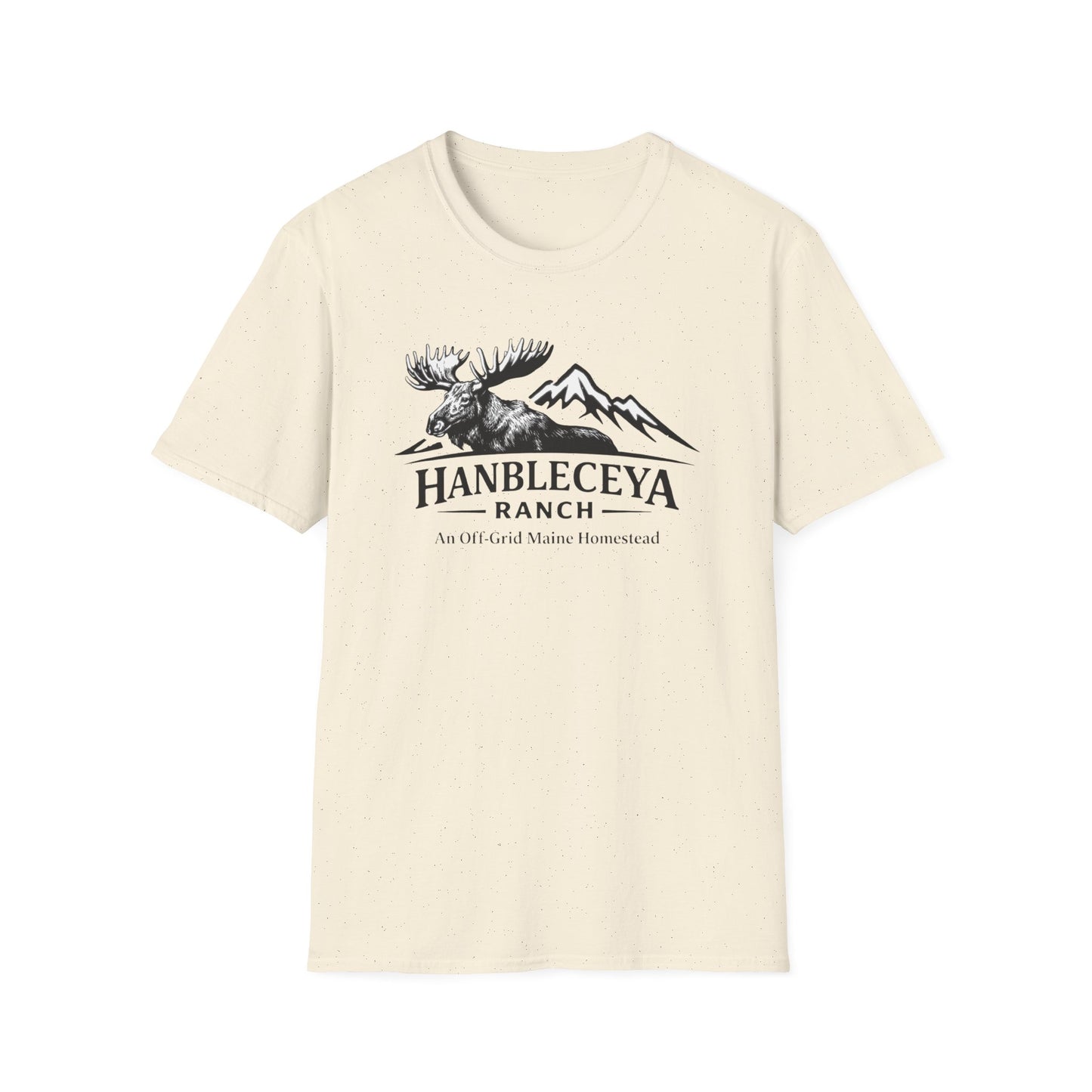 Hanbleceya Ranch - Vintage Moose & Mountain Unisex Softstyle T-Shirt