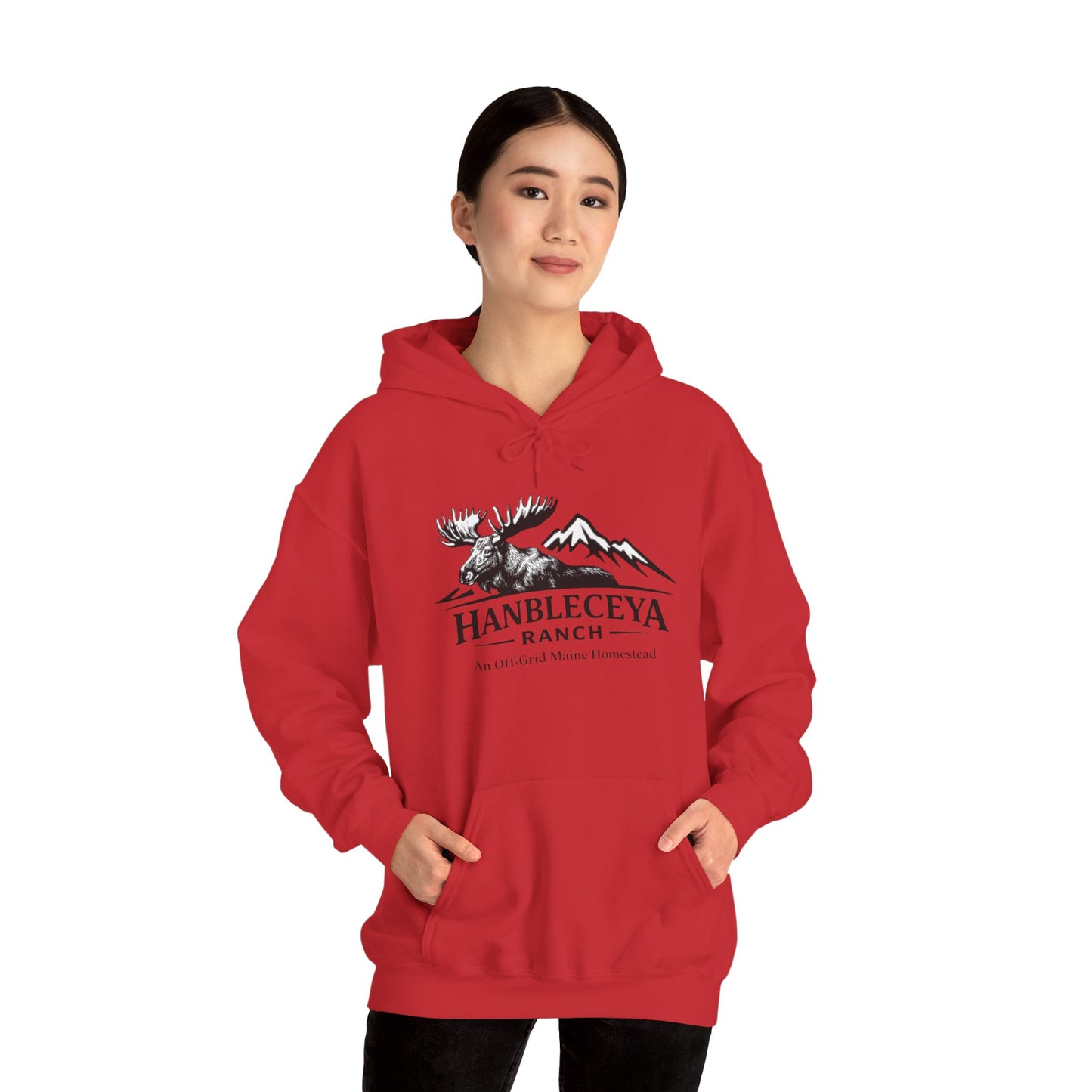 Hanbleceya Ranch Hoodie – Vintage Moose & Mountain Logo Sweatshirt