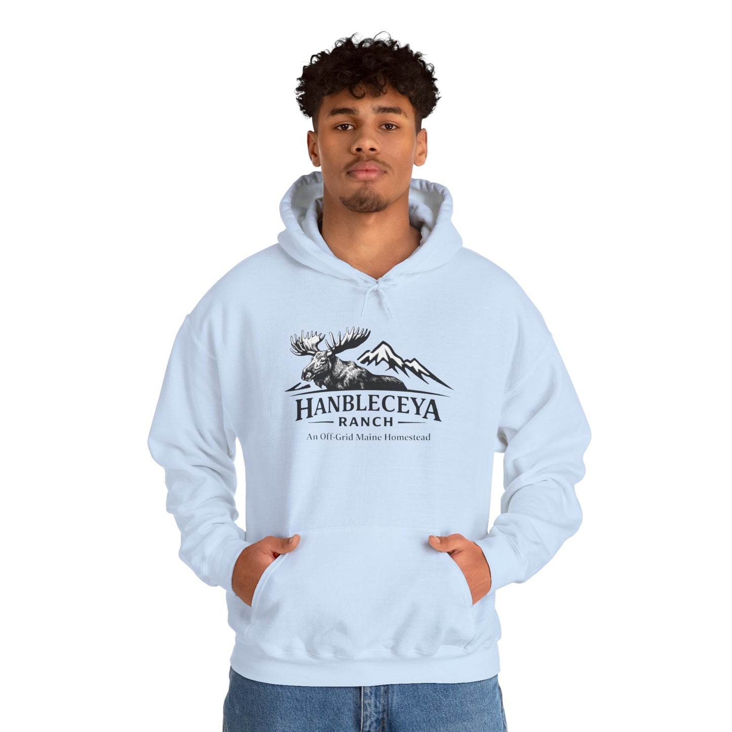 Hanbleceya Ranch Hoodie – Vintage Moose & Mountain Logo Sweatshirt