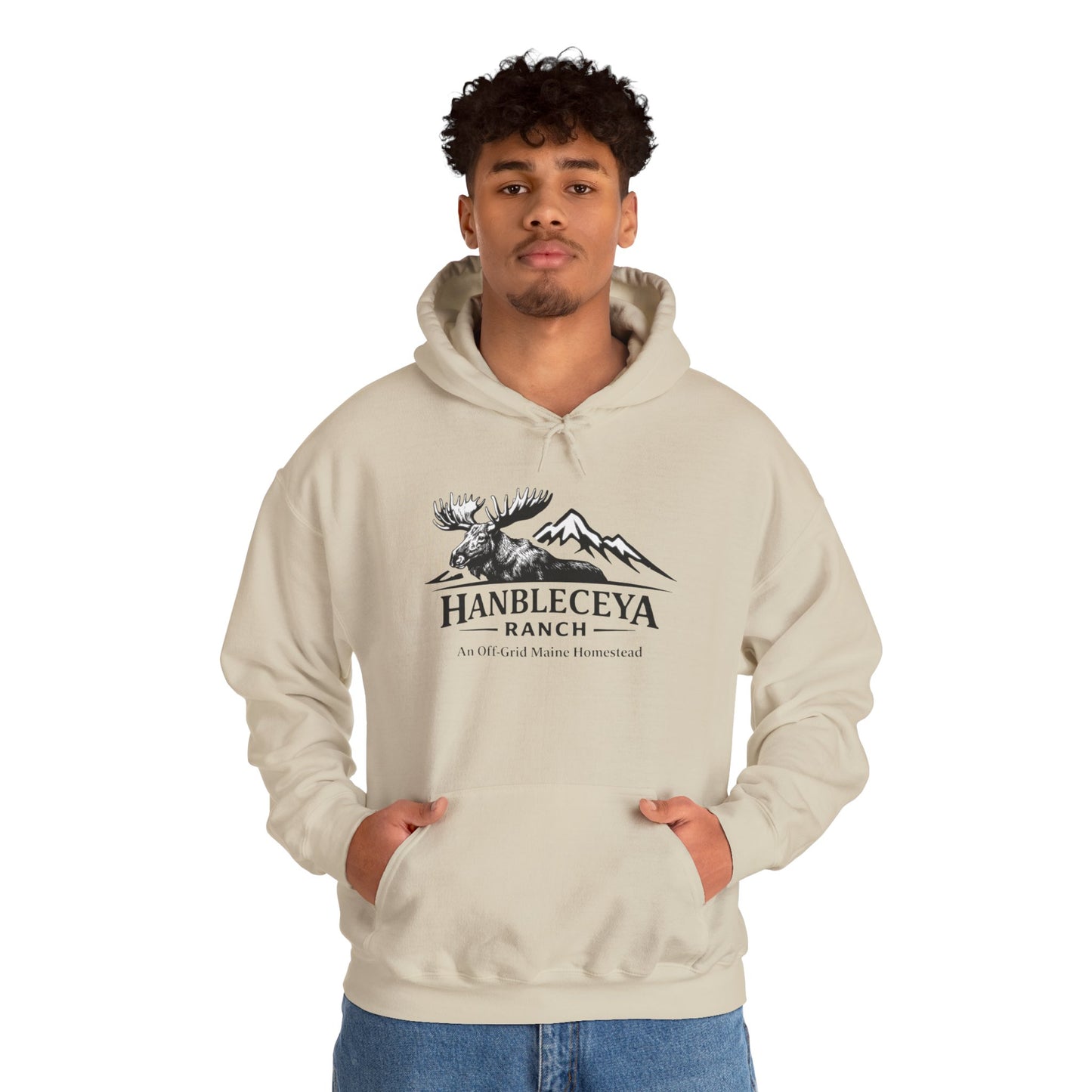 Hanbleceya Ranch Hoodie – Vintage Moose & Mountain Logo Sweatshirt