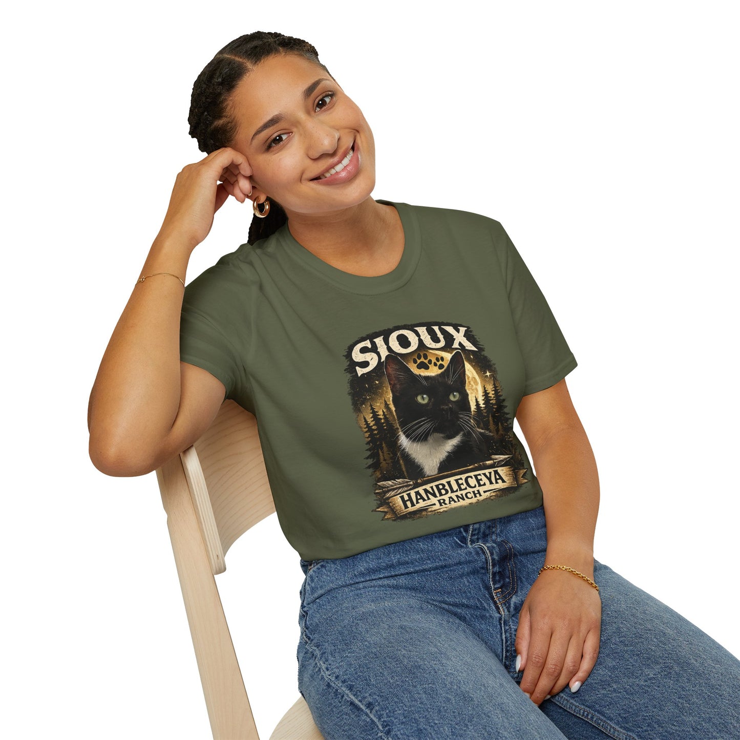 Sioux Blackout Ranch T-Shirt — Vintage Forest Graphic Tee