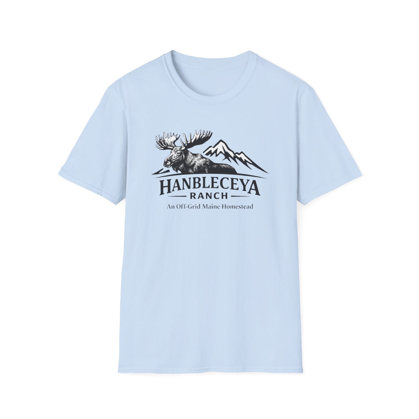 Hanbleceya Ranch - Vintage Moose & Mountain Unisex Softstyle T-Shirt