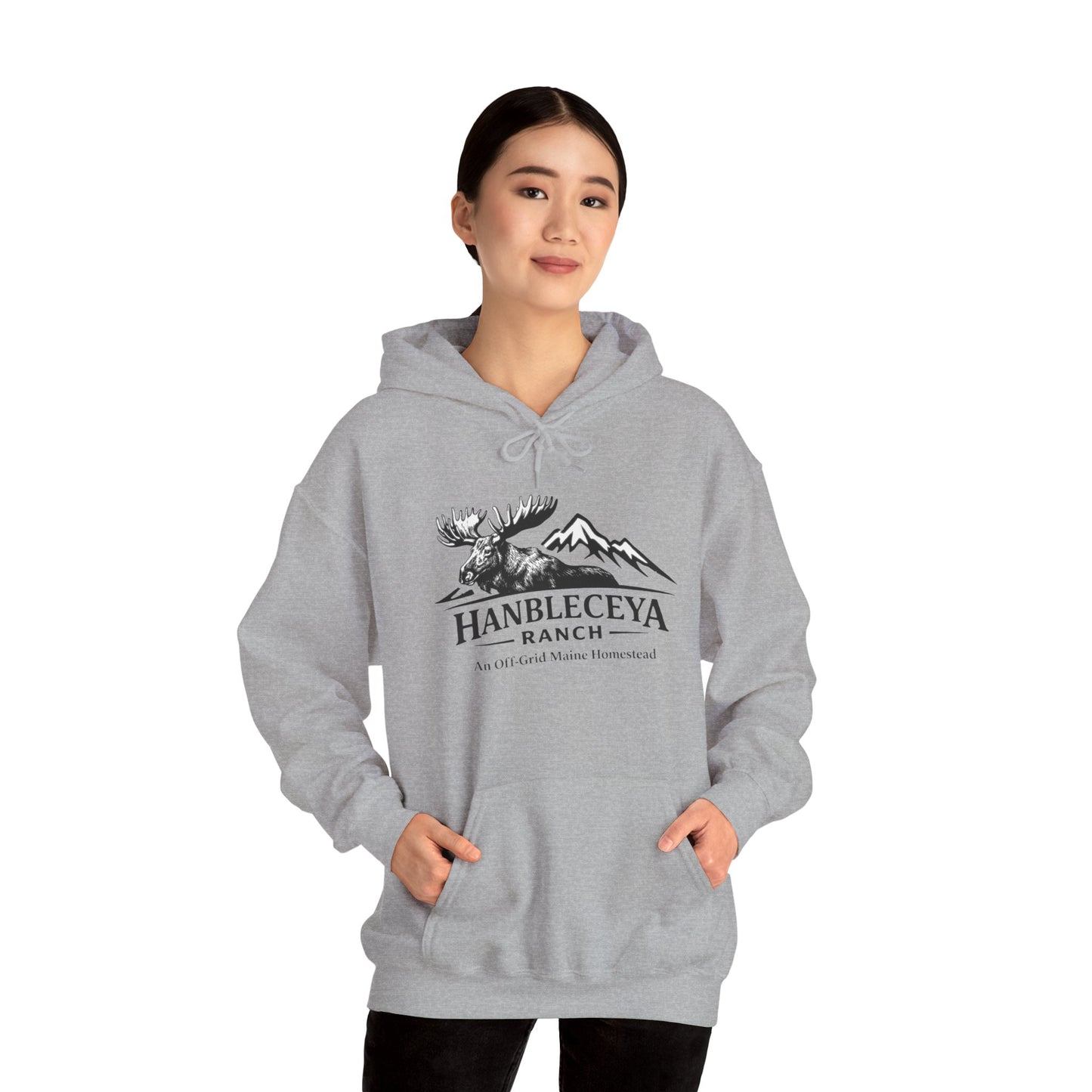 Hanbleceya Ranch Hoodie – Vintage Moose & Mountain Logo Sweatshirt