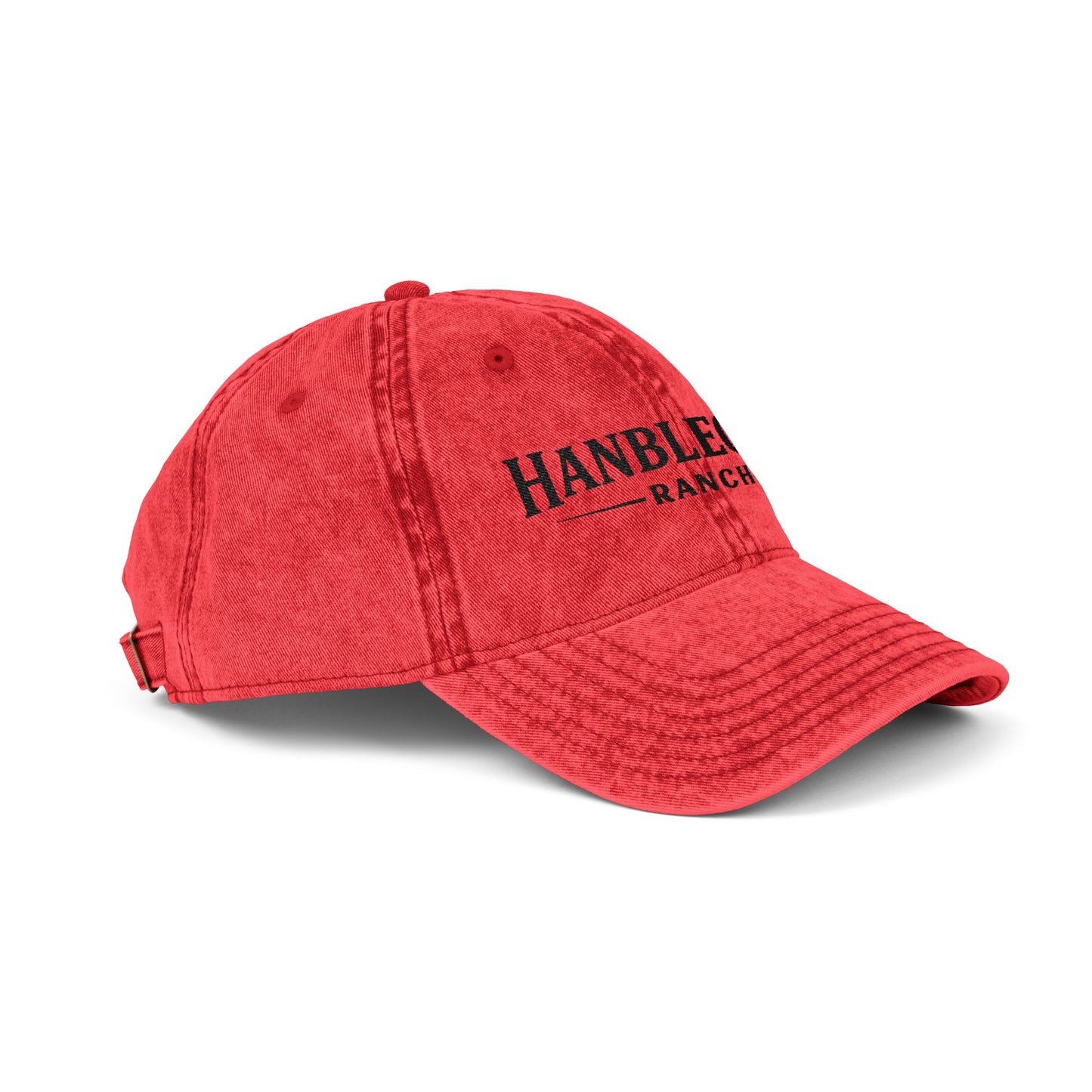 Vintage Embroidered Cap – "Hanbleceya Ranch" Distressed Hat