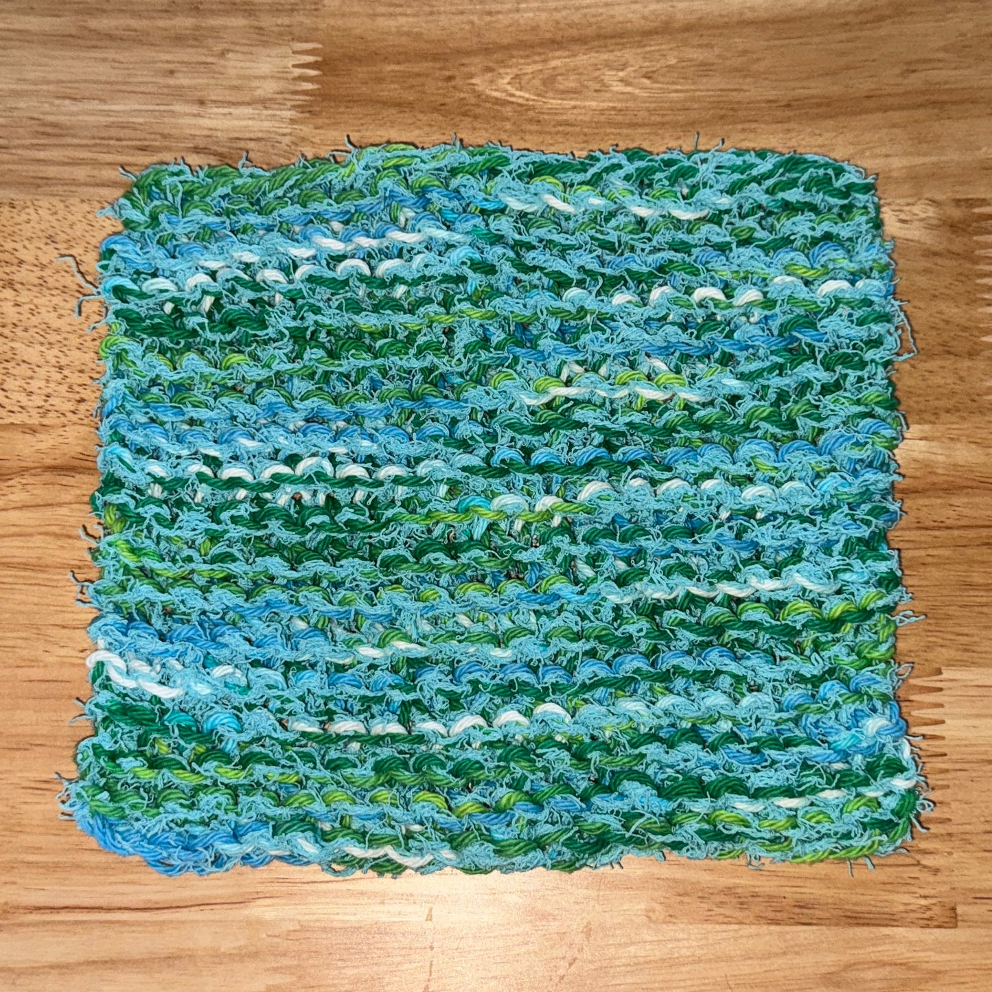 Emerald and Caribbean Scrubbie & Dishcloth