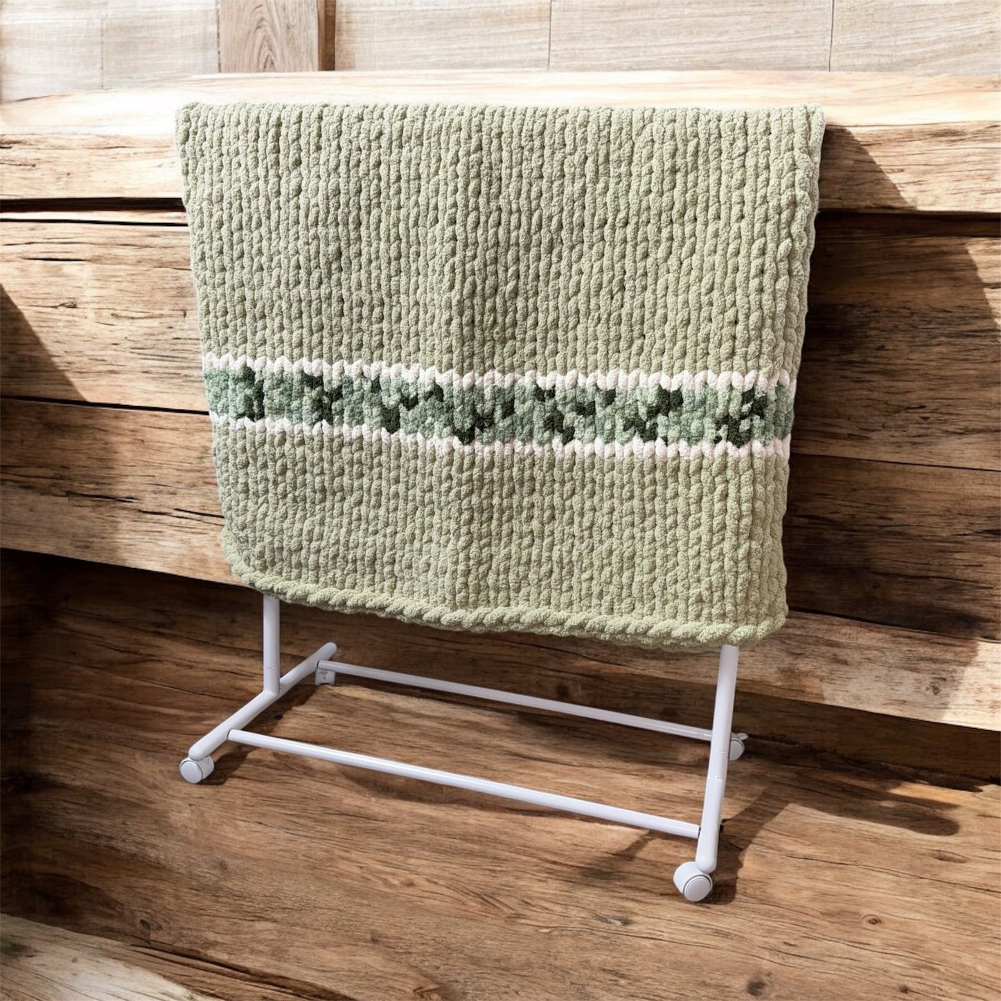 Handmade Custom Maine White Pine Tight-Knit Chunky Throw Blanket ~40 x 60