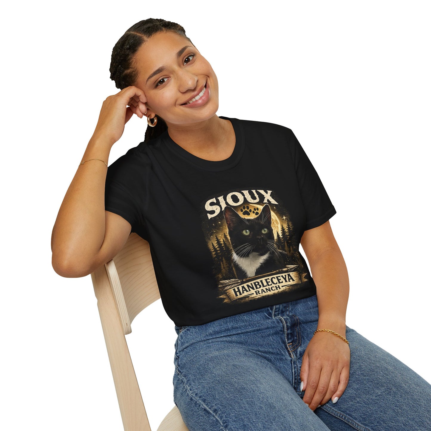 Sioux Blackout Ranch T-Shirt — Vintage Forest Graphic Tee
