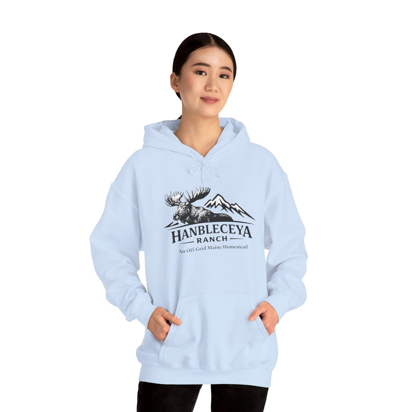 Hanbleceya Ranch Hoodie – Vintage Moose & Mountain Logo Sweatshirt
