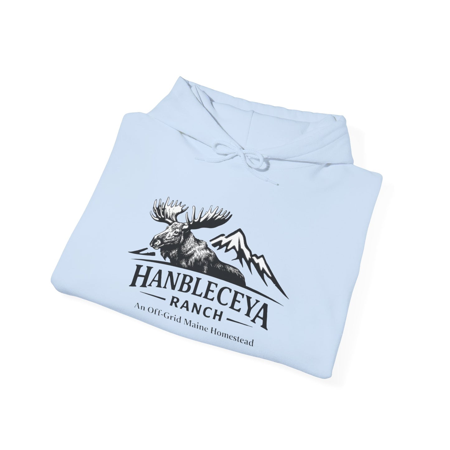 Hanbleceya Ranch Hoodie – Vintage Moose & Mountain Logo Sweatshirt