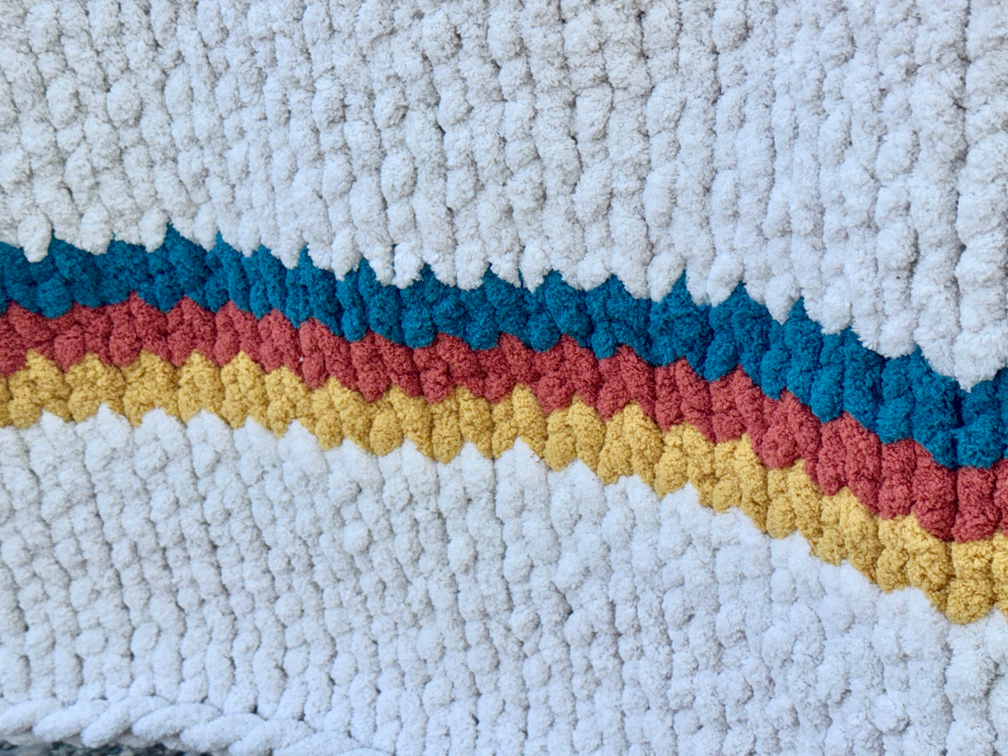 Handmade Maine Sunset Tight-Knit Chunky Throw Blanket ~45" x 60"