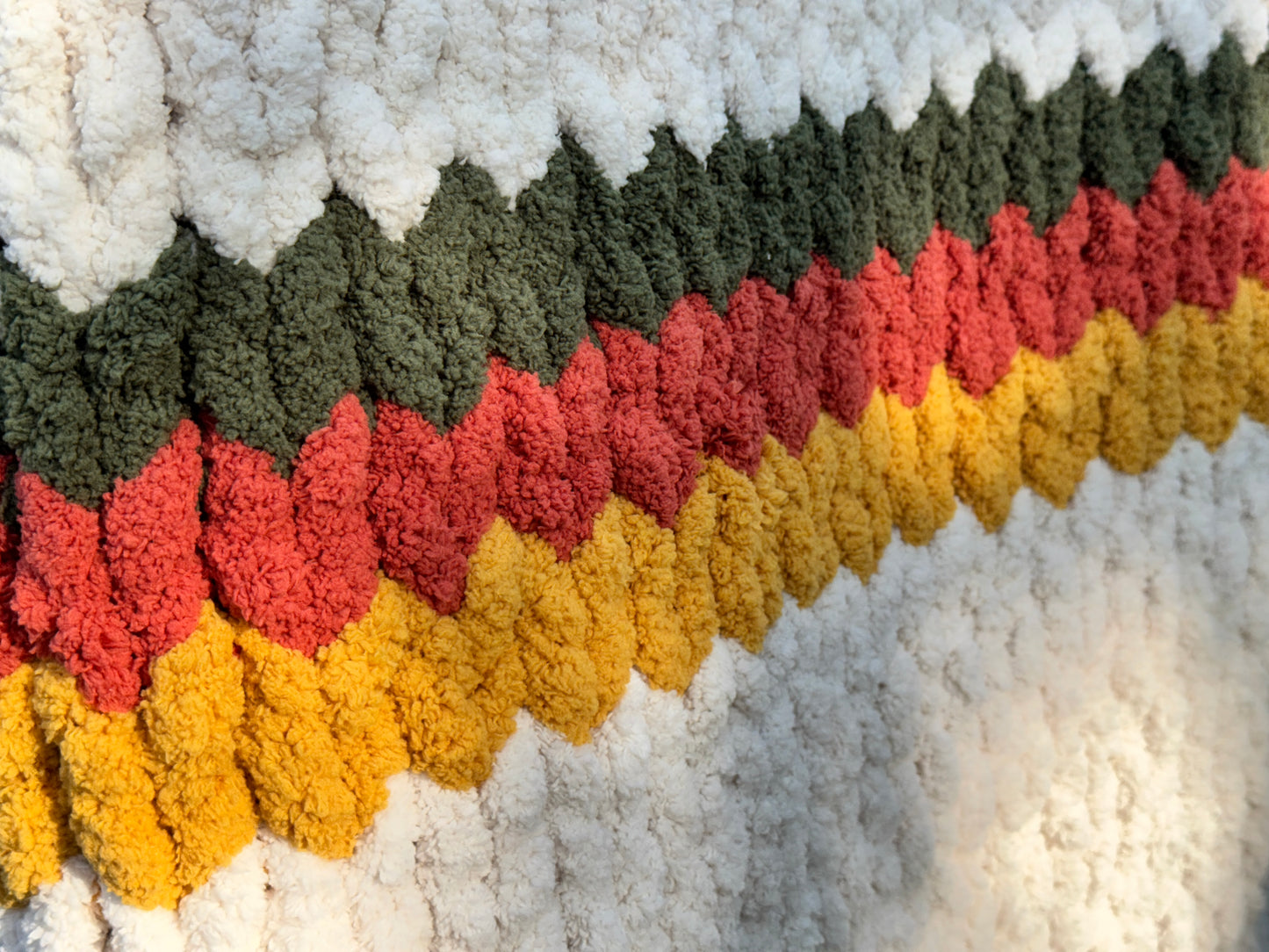 Handmade Maine Fall Tight-Knit Chunky Throw Blanket ~45" x 60"