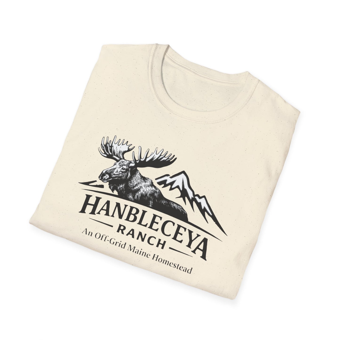 Hanbleceya Ranch - Vintage Moose & Mountain Unisex Softstyle T-Shirt