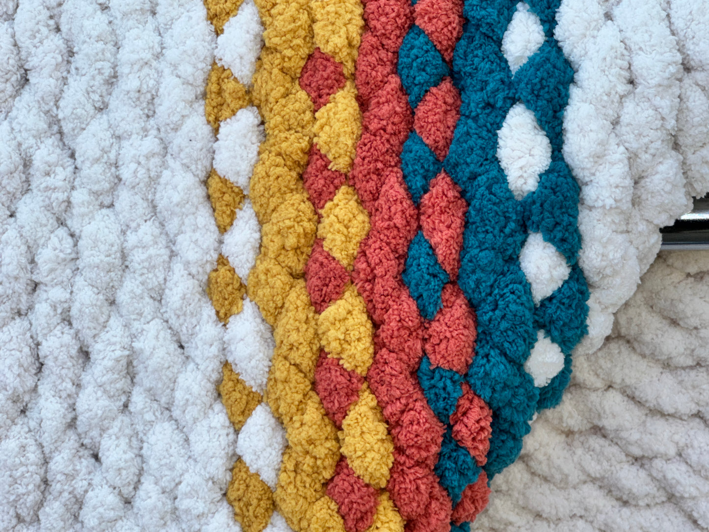 Handmade Maine Sunset Tight-Knit Chunky Throw Blanket ~45" x 60"