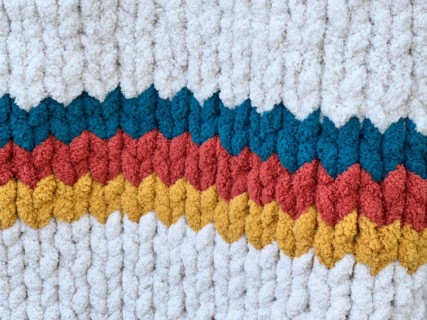Handmade Maine Sunset Tight-Knit Chunky Throw Blanket ~45" x 60"