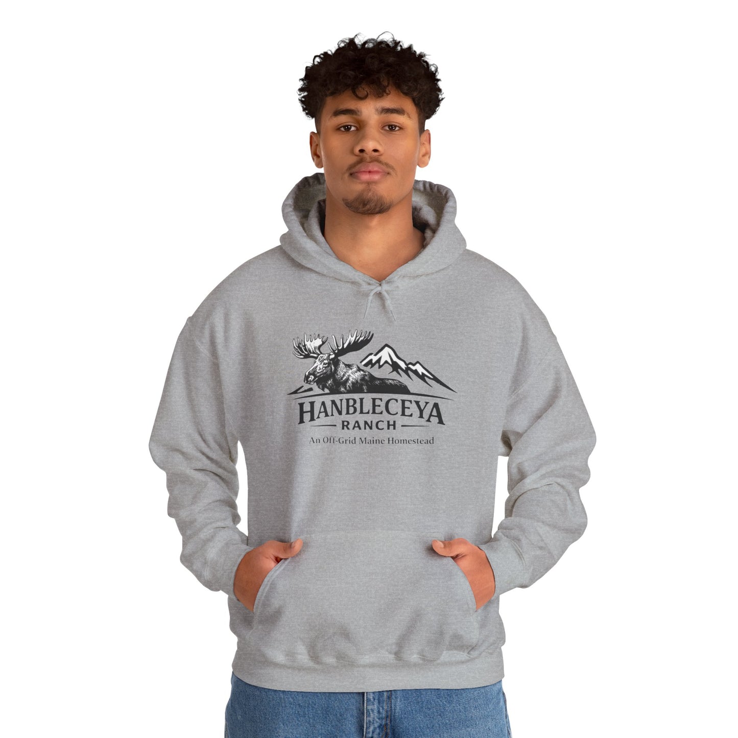 Hanbleceya Ranch Hoodie – Vintage Moose & Mountain Logo Sweatshirt