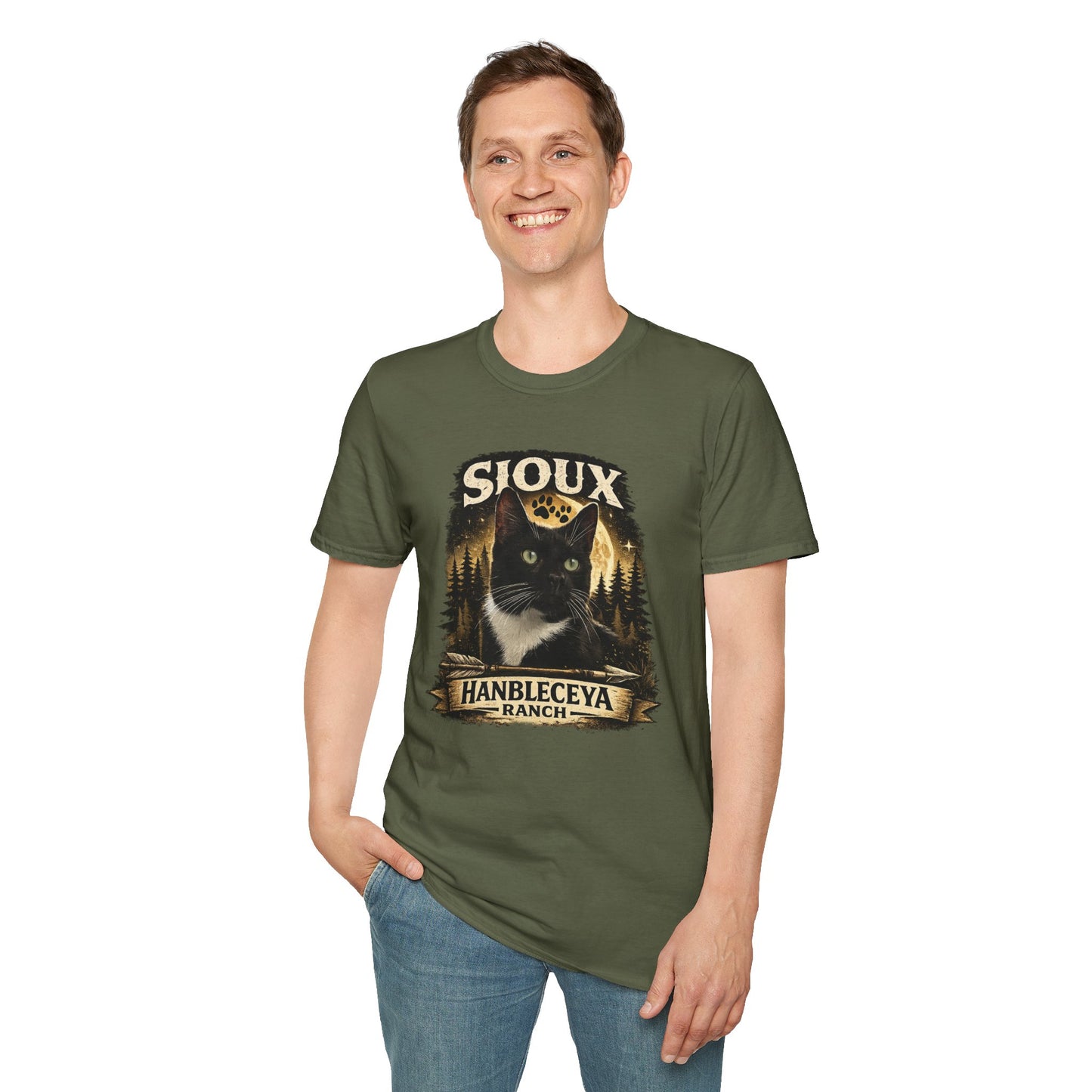 Sioux Blackout Ranch T-Shirt — Vintage Forest Graphic Tee
