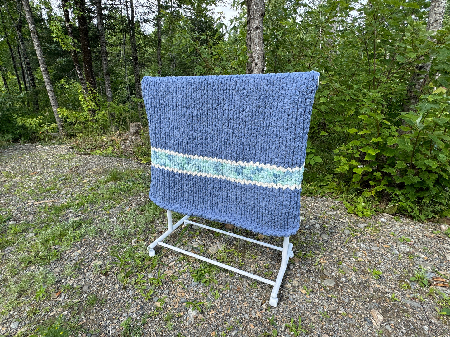 Handmade Custom Northern Maine Inspired Collection Tight-Knit Chunky Throw Blanket ~40 x 60