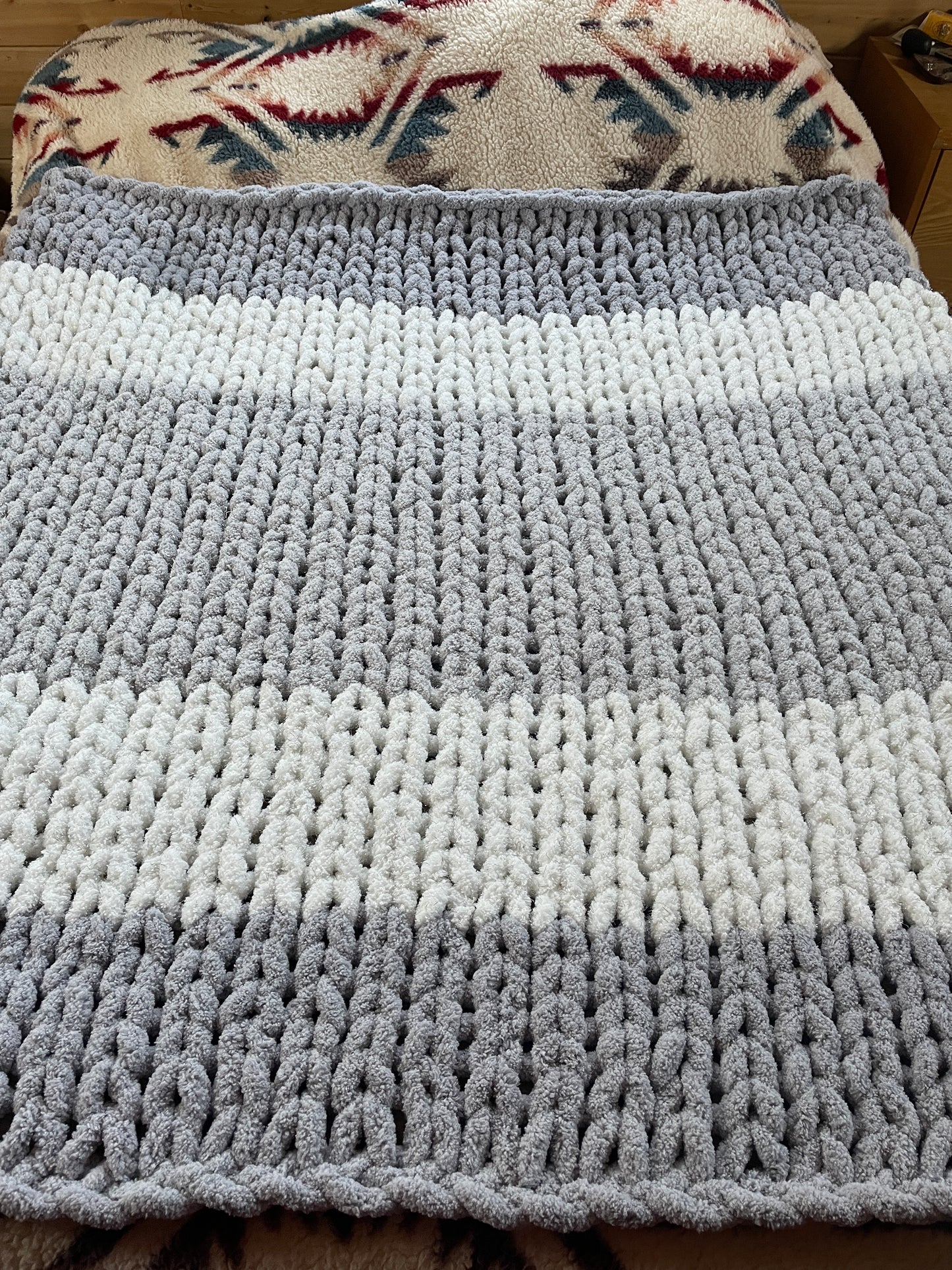 Handmade Custom Throw 45" x 60" Classic Knit Chunky Blanket