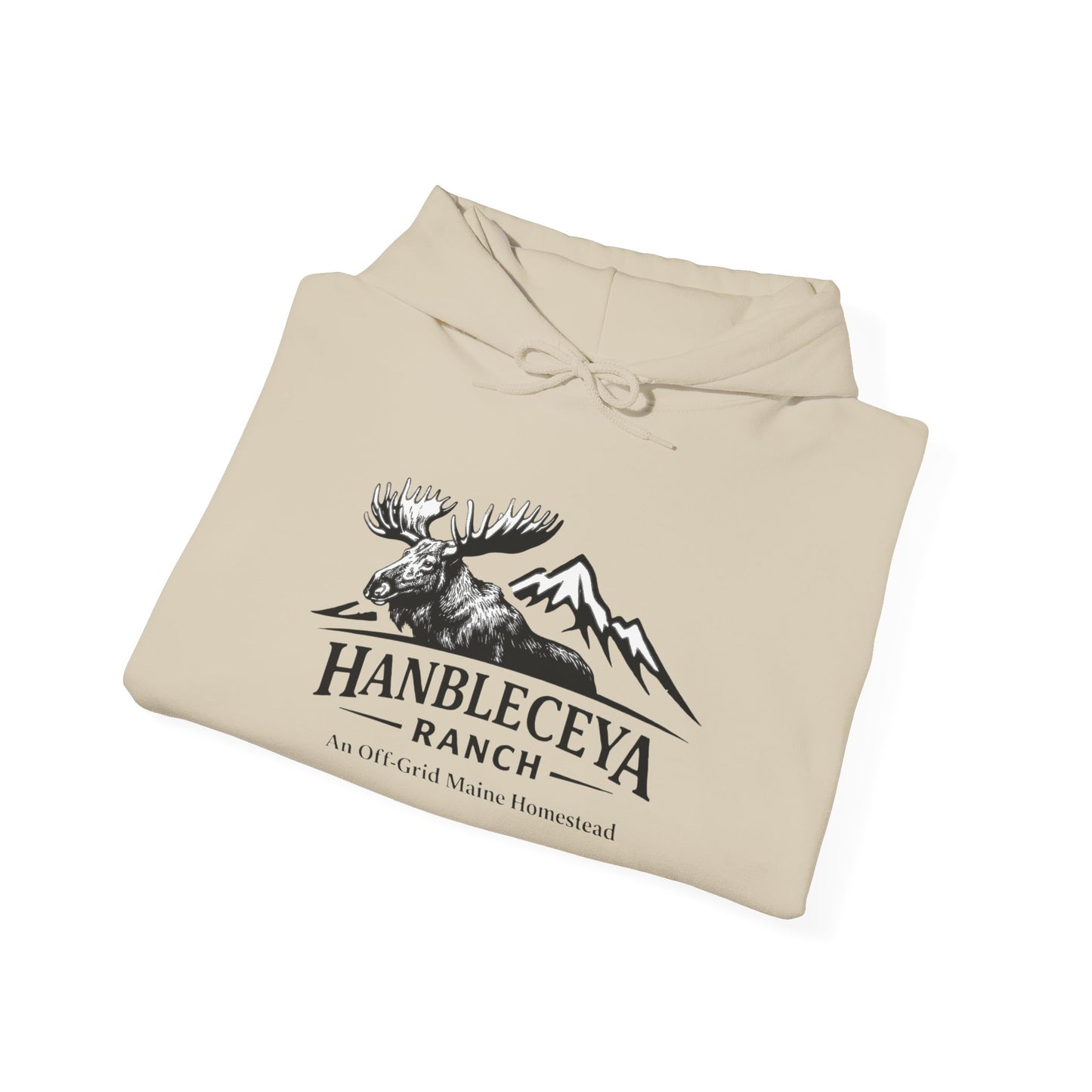 Hanbleceya Ranch Hoodie – Vintage Moose & Mountain Logo Sweatshirt