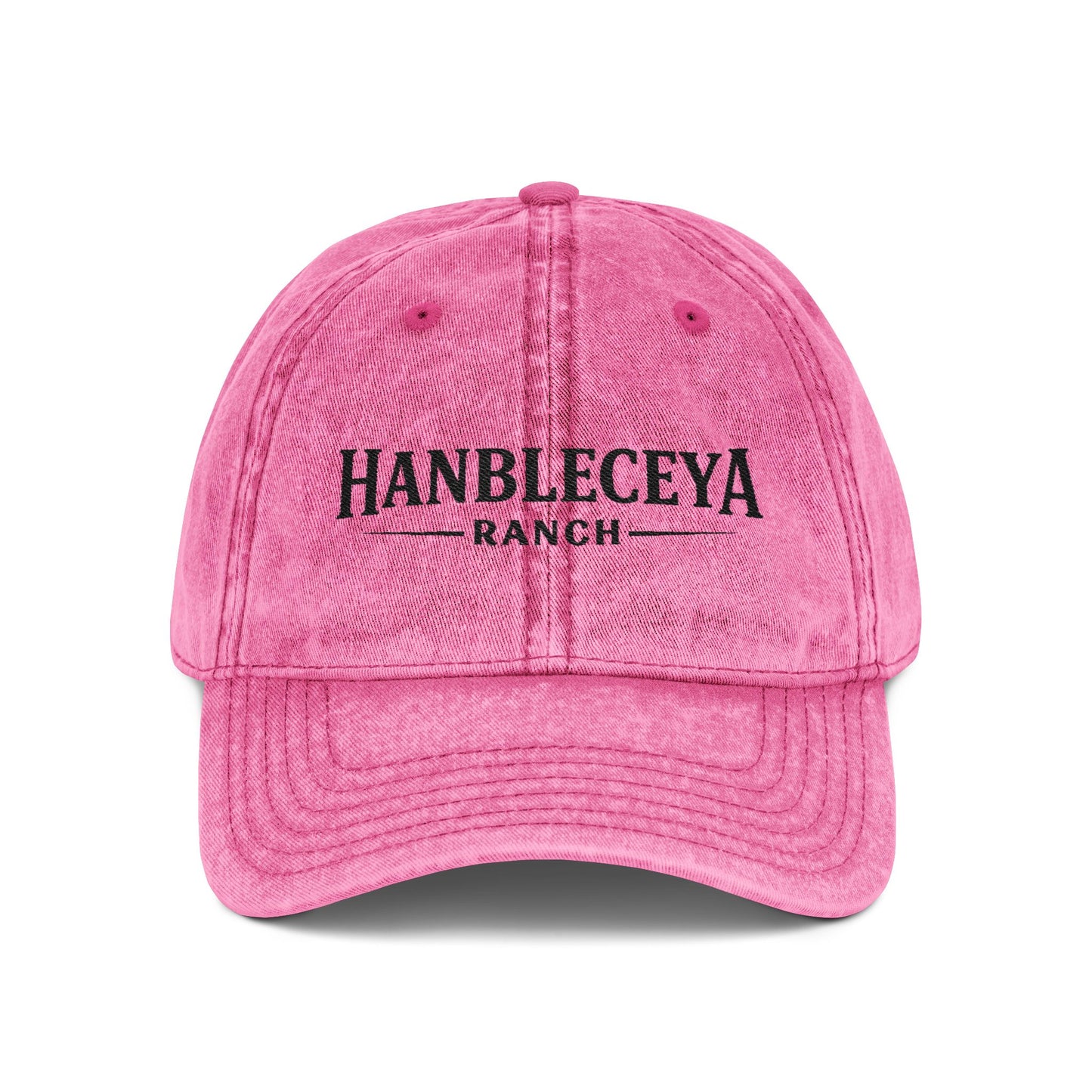 Vintage Embroidered Cap – "Hanbleceya Ranch" Distressed Hat