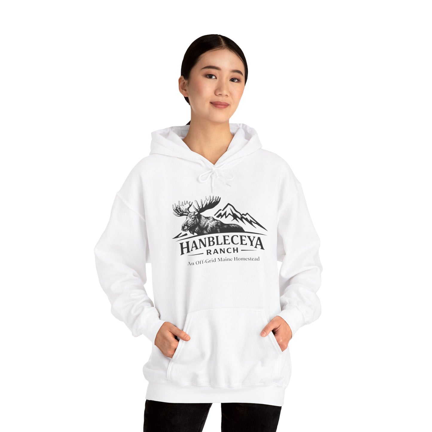 Hanbleceya Ranch Hoodie – Vintage Moose & Mountain Logo Sweatshirt