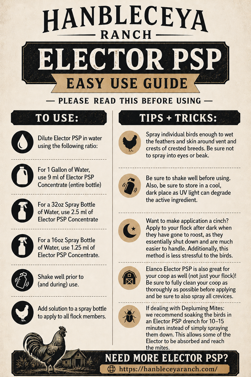 Elector PSP ~ Lice & Mite Treatment for Chickens