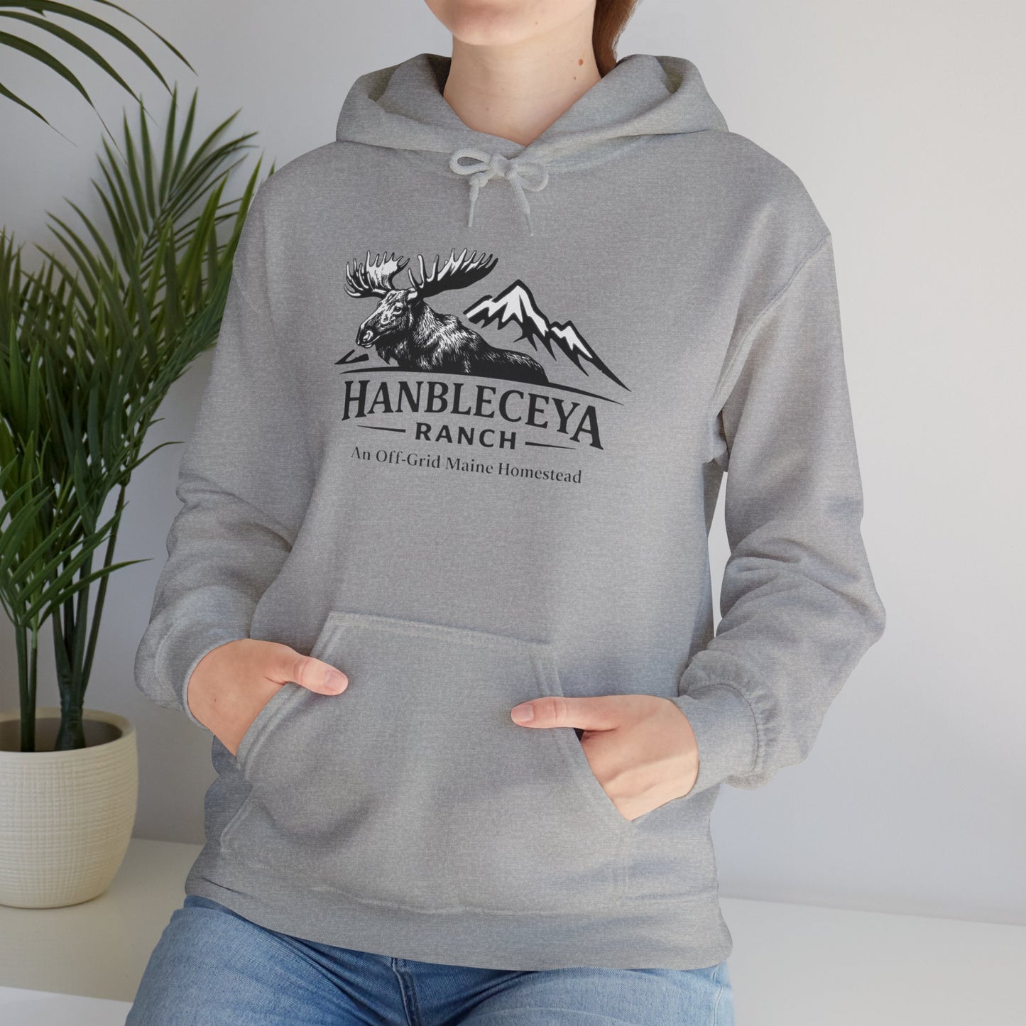 Hanbleceya Ranch Hoodie – Vintage Moose & Mountain Logo Sweatshirt