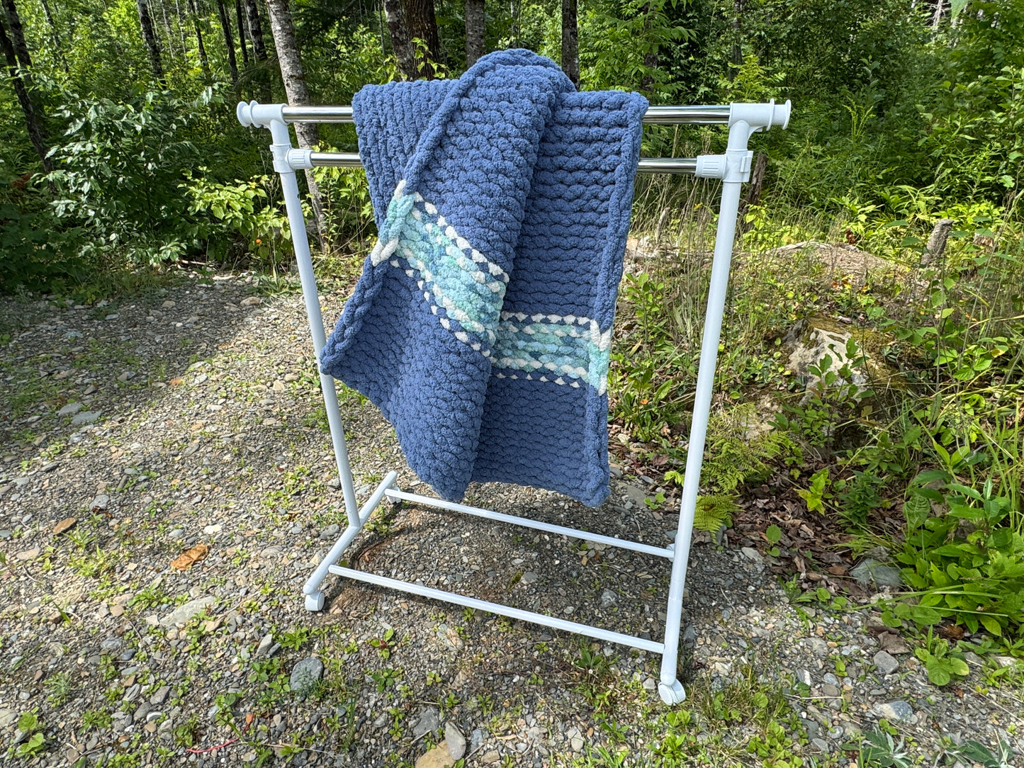 Handmade Custom Northern Maine Inspired Collection Tight-Knit Chunky Throw Blanket ~40 x 60
