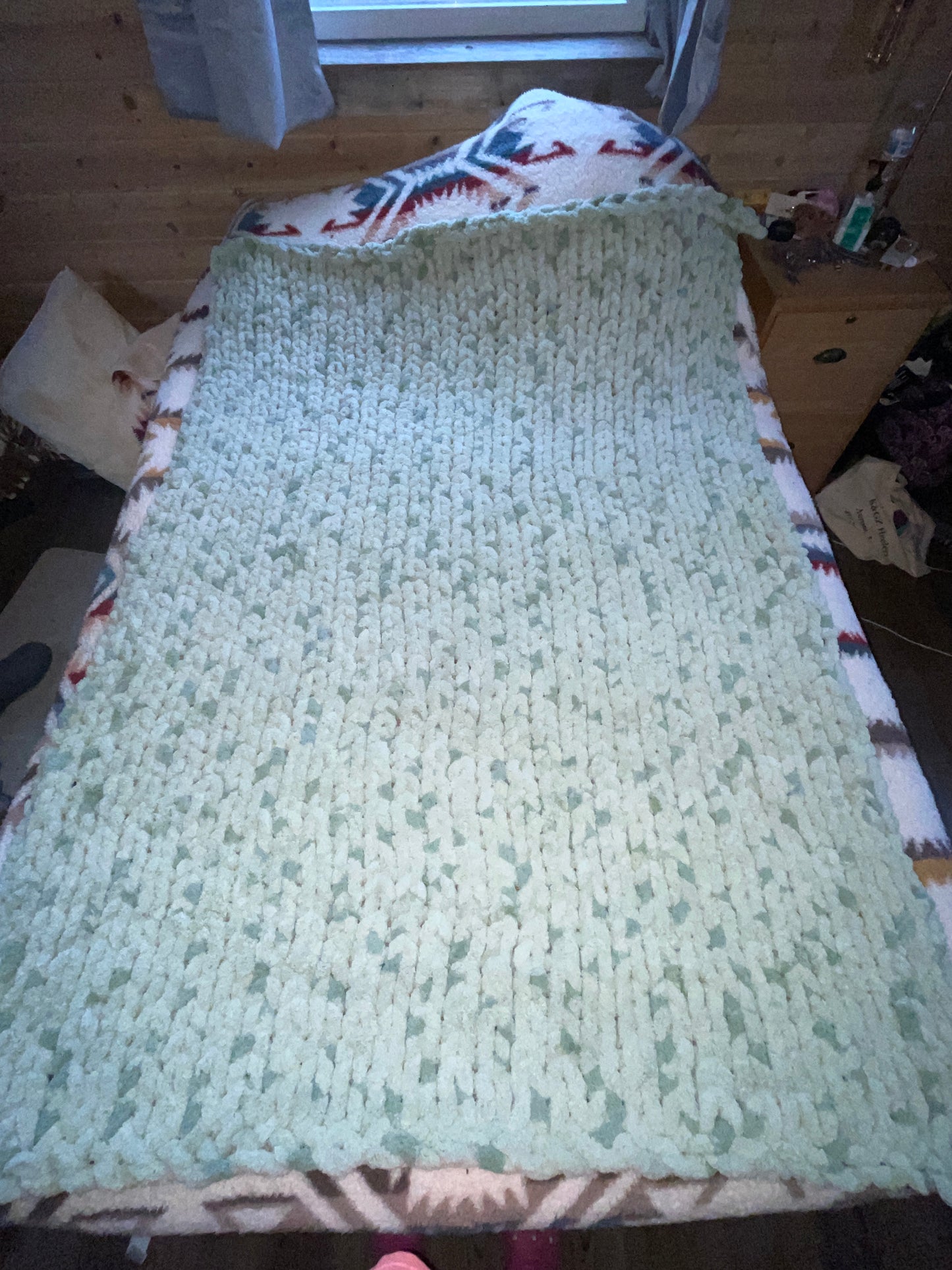 Handmade Custom Throw 45" x 60" Classic Knit Chunky Blanket