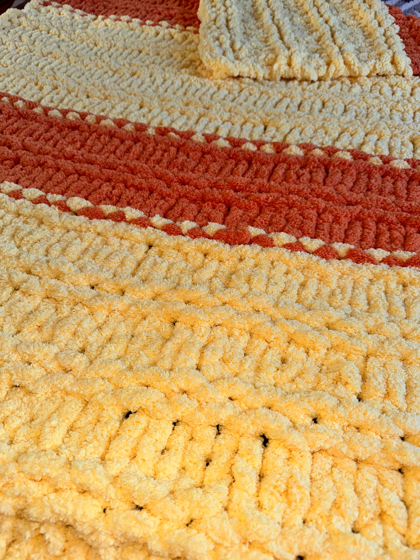 Handmade Custom Baby  27" x 52" Classic Knit Chunky Blanket