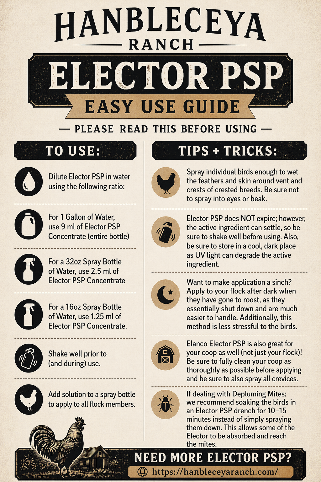 Elector PSP ~ Lice & Mite Treatment for Chickens